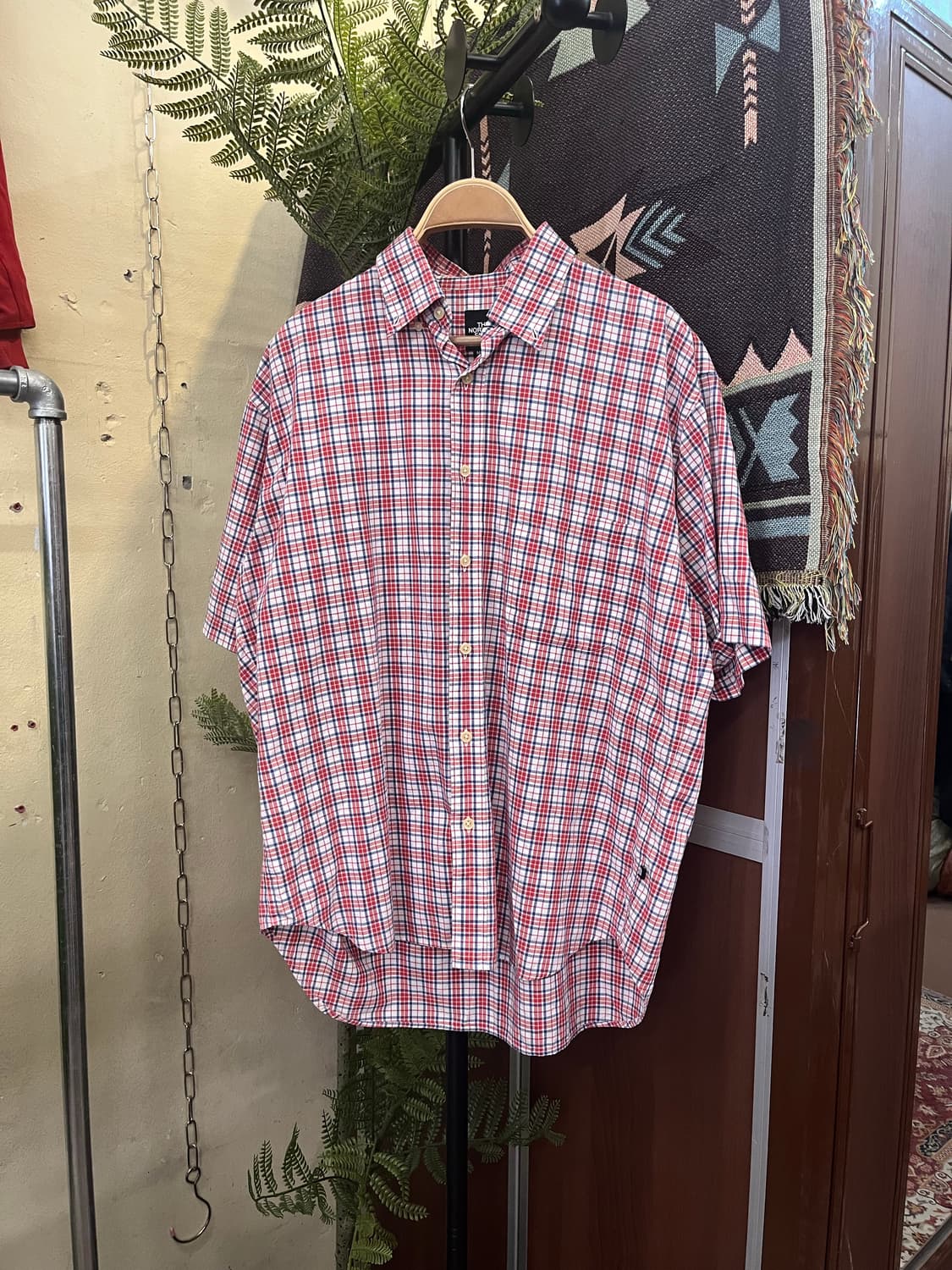 노스페이스 반팔 체크 셔츠 #csz966 상품이미지1