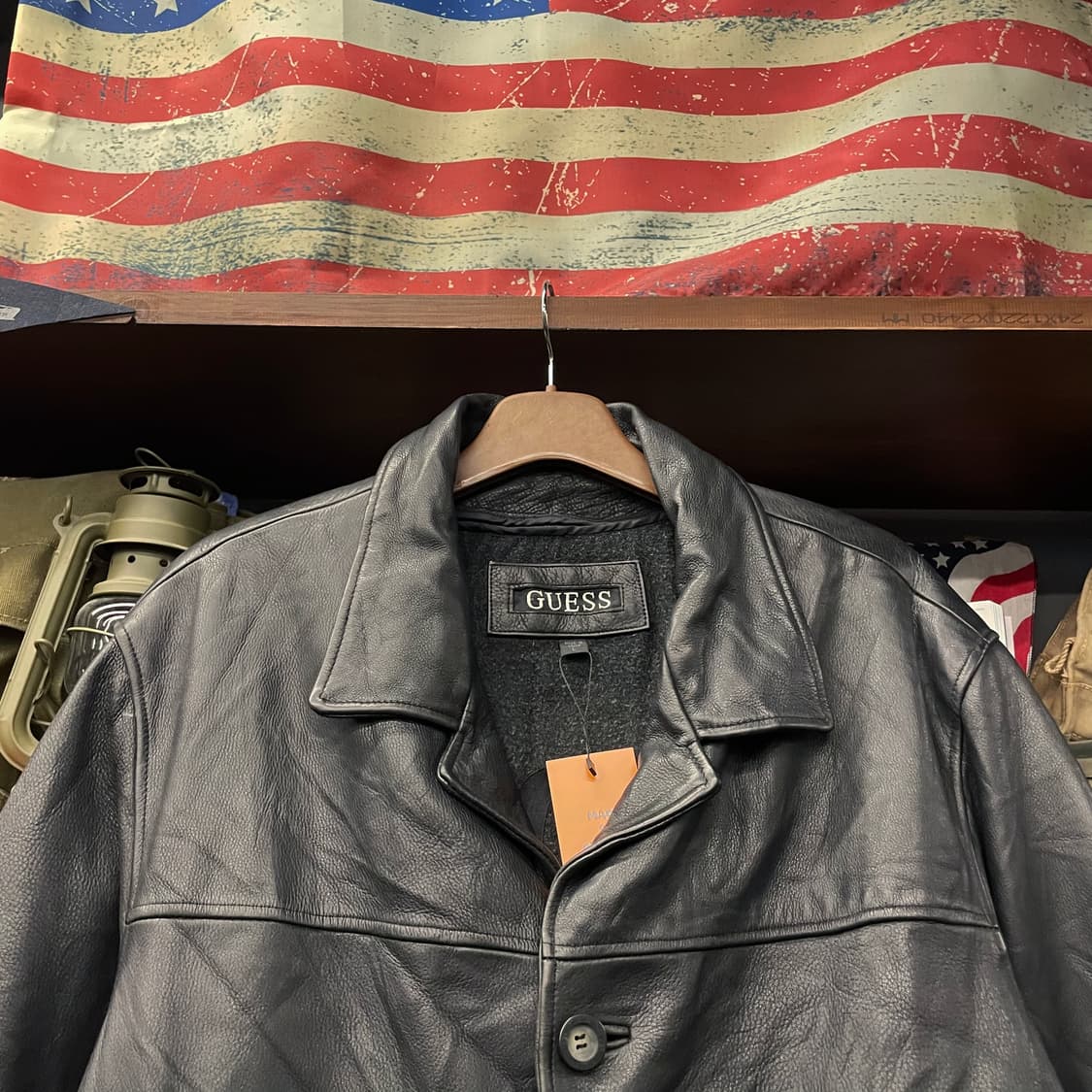 게스 GUESS 올드 클래식 리얼 레더 코트 자켓 상품이미지3