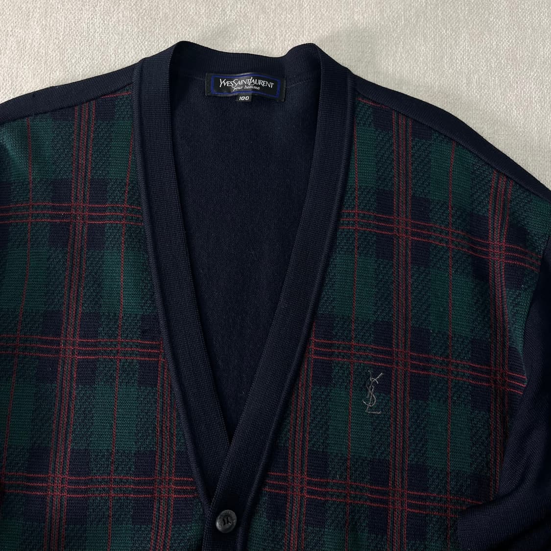 100 입생로랑 93s 아카이브 체크 가디건 상품이미지2