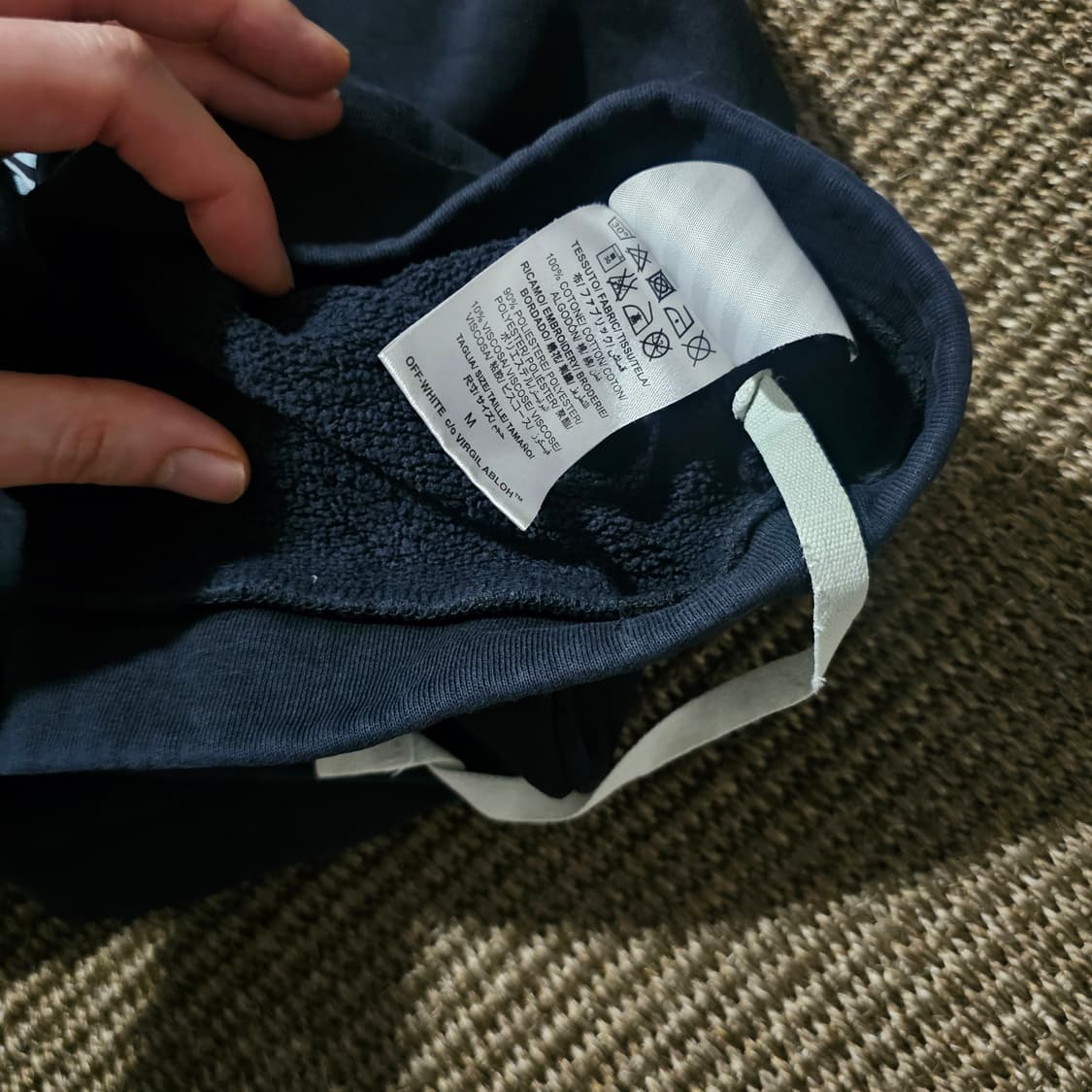 오프화이트 후드 블랙 M 나뭇잎 자수 상품이미지6