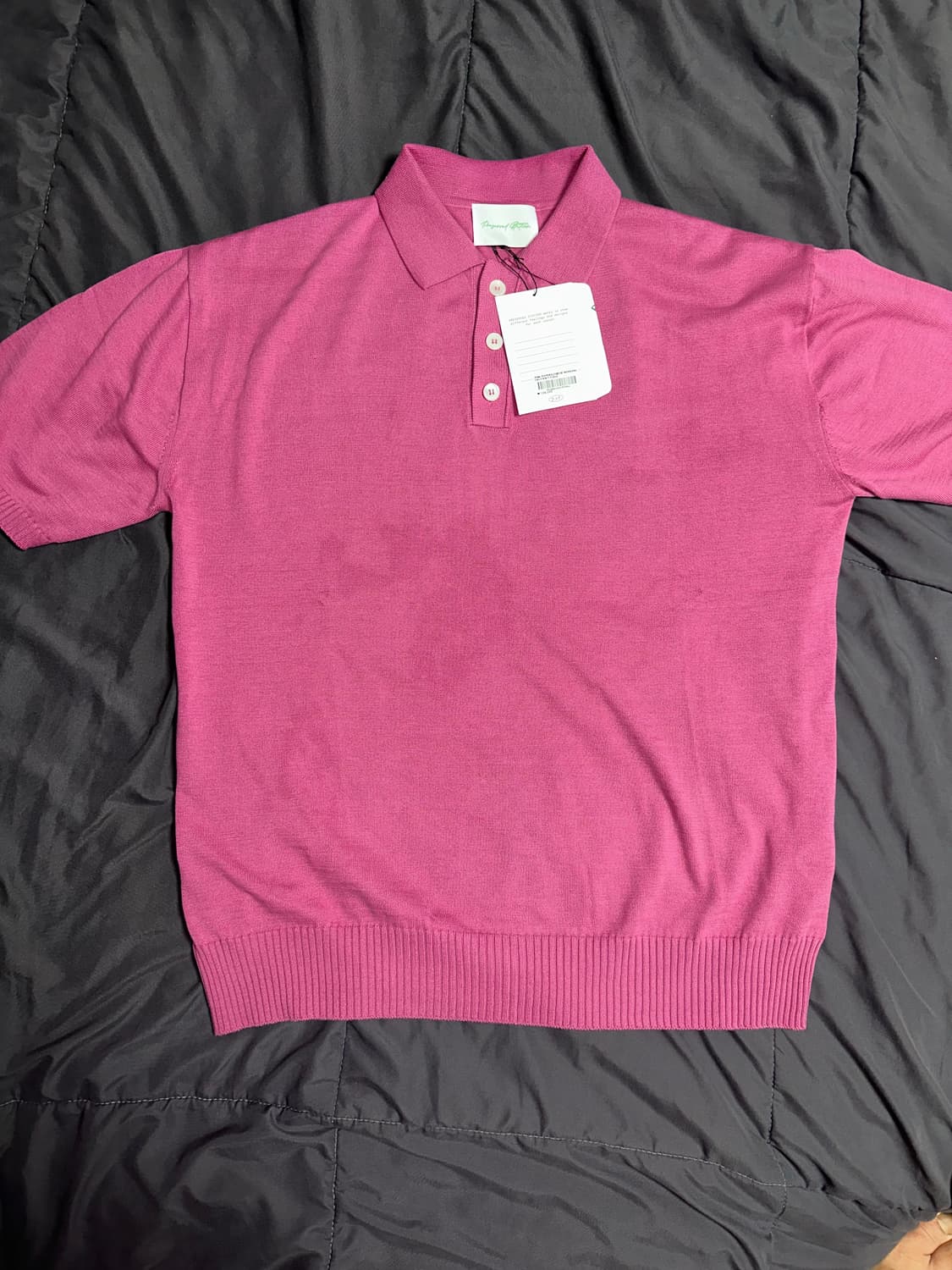 프리저브드 스테이션 반팔 카라 니트 핑크 L 새상품 상품이미지2