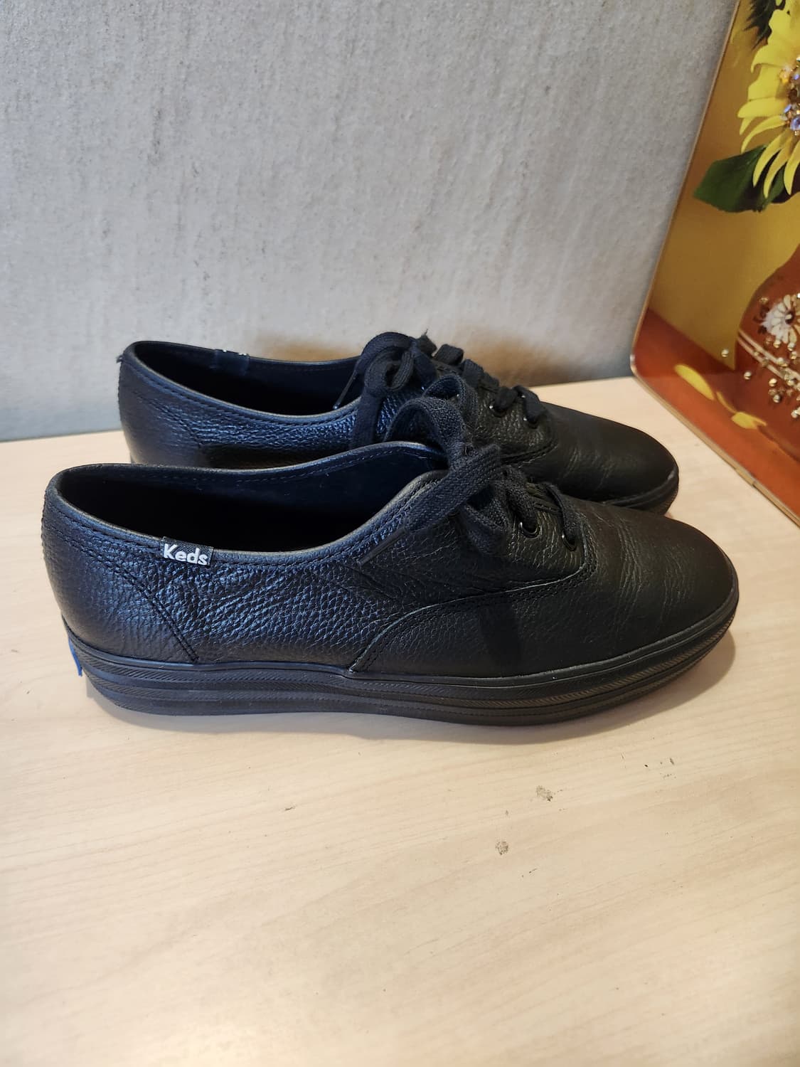  Keds 블랙 레더 스니커즈 39사이즈 (컨디션 A급)” 상품이미지2