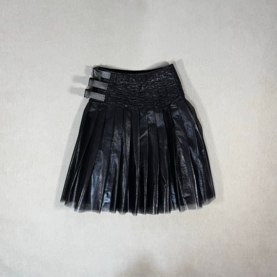 25SS Belted Pleated Black Skirt 상품이미지5