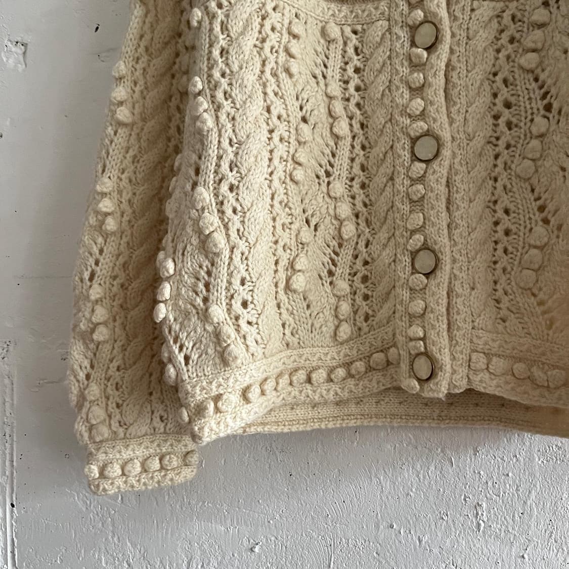 크림색 뜨개 가디건 상품이미지2