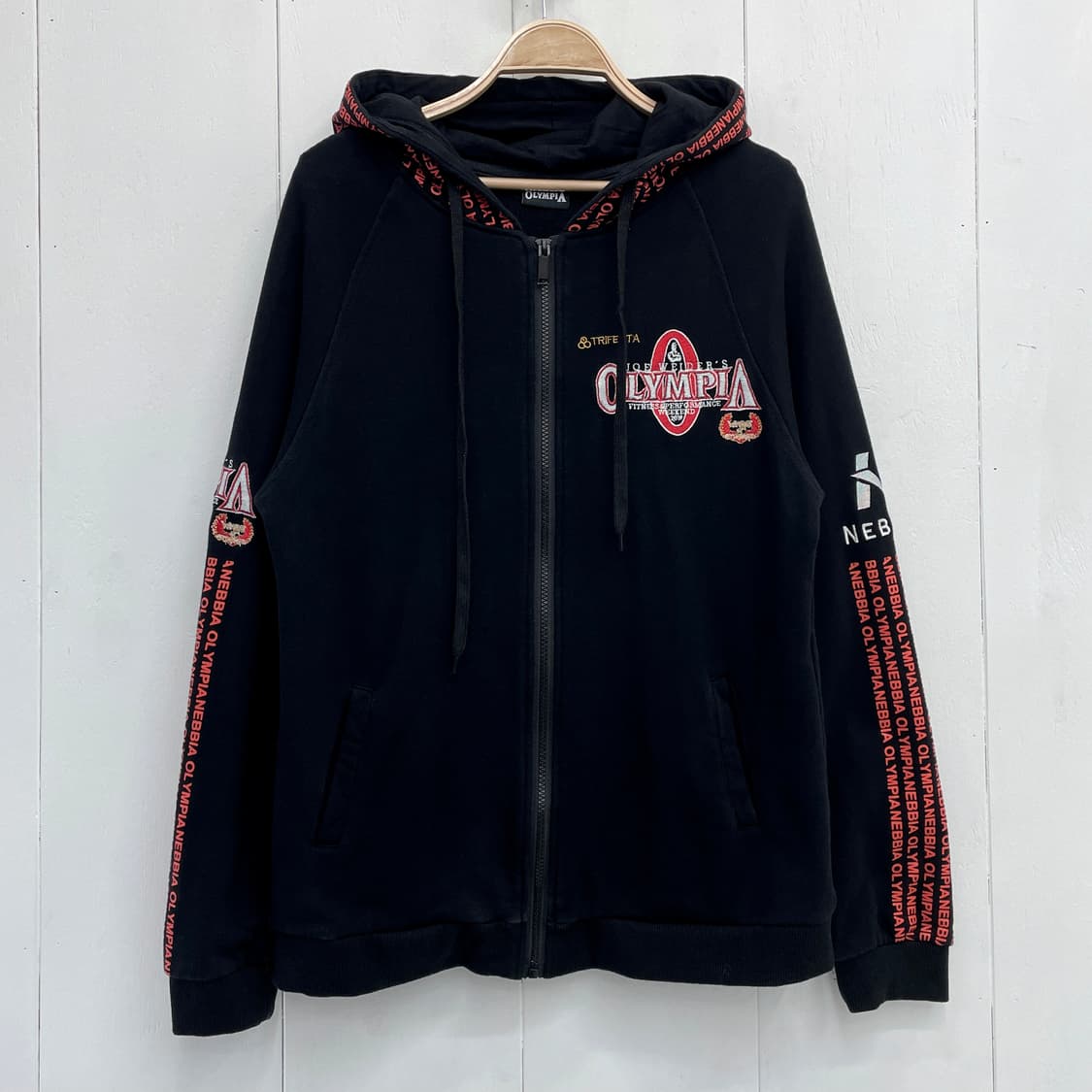 조 웨이더 올림피아 자수 로고 후드 집업 블랙 상품이미지2