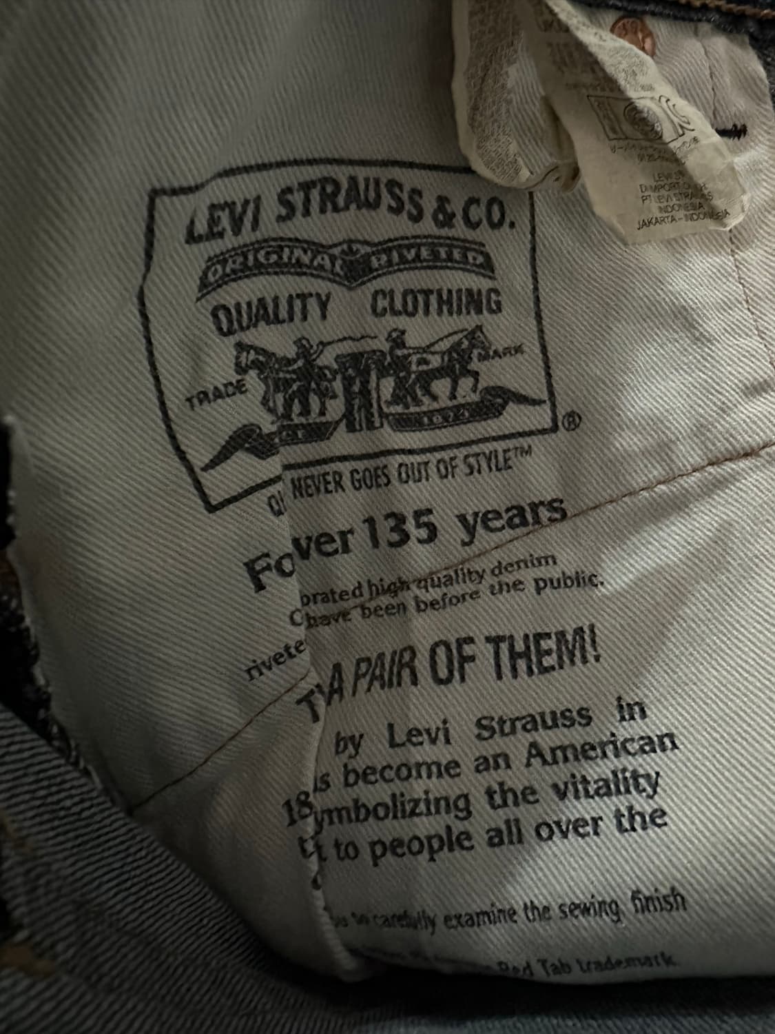 리바이스(LEVIS) 551 레드탭 워싱 데님팬츠 W32 상품이미지10