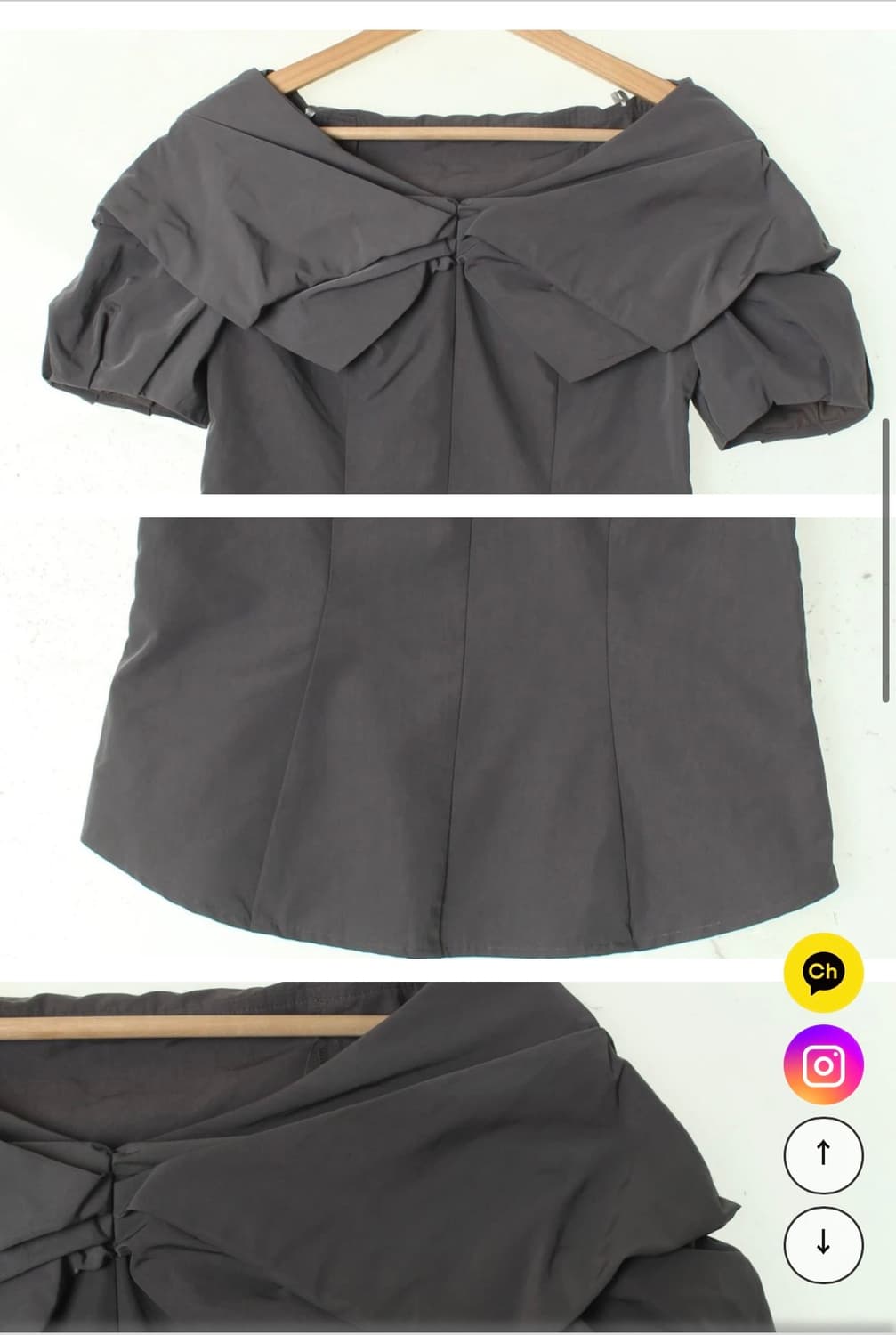 스나이델 리본 카라 폴리 빈티지 블라우스 상품이미지3