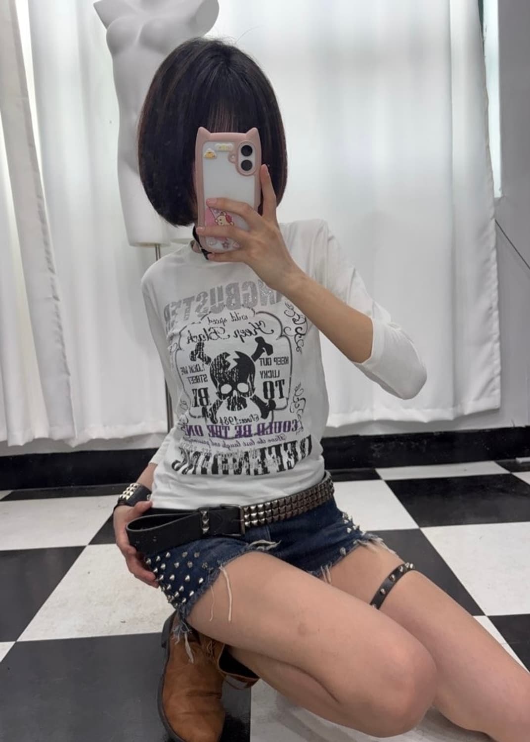 🎸스컬 프린팅 화이트 티셔츠🎸 상품이미지2