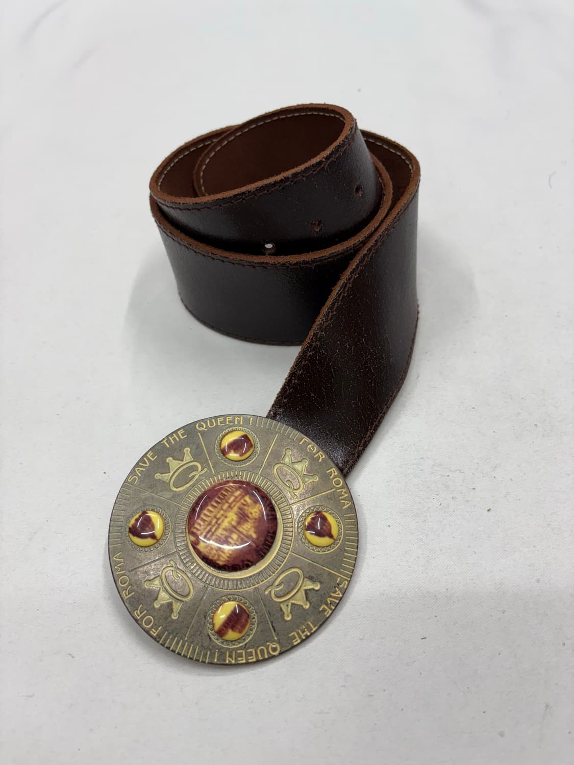 ltaly vintage 웨스턴 로마 버클 벨트 상품이미지1