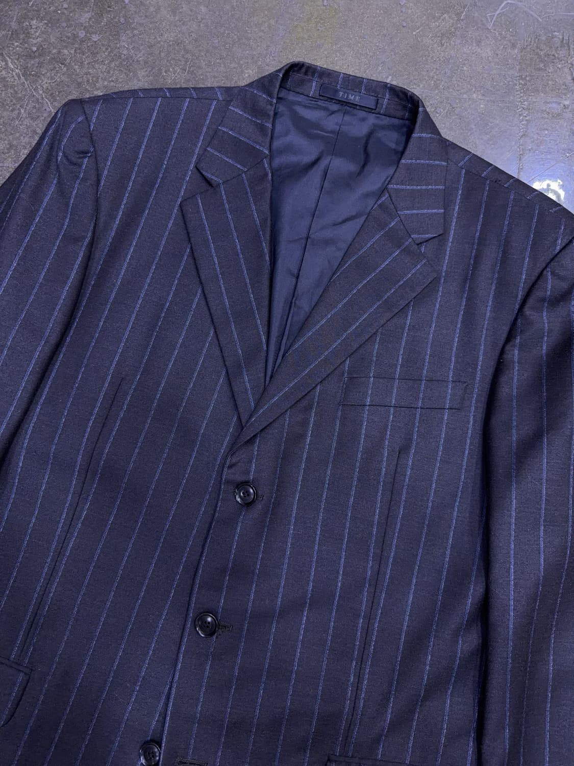 타임옴므 스트라이프 수트셋업 캐시미어 블렌드 블레이저 팬츠 54 상품이미지4
