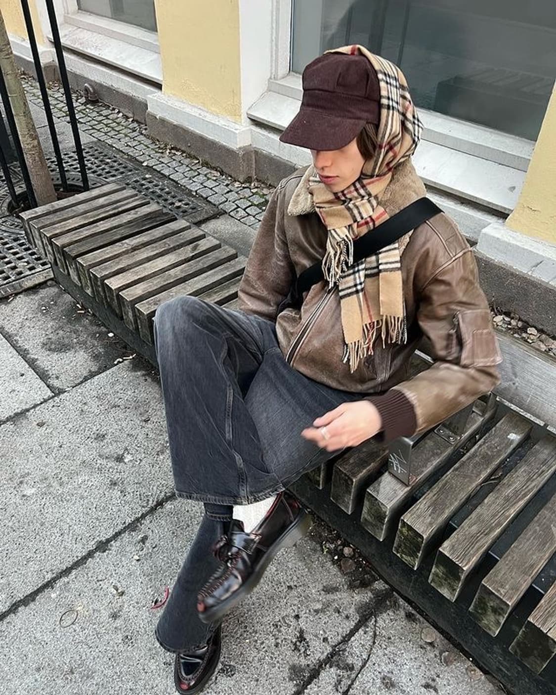 바버 램스울 타탄 체크 머플러 상품이미지2