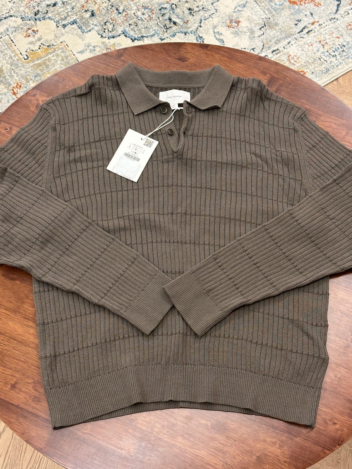 [새제품] 자라 오리진 캐시미어 PK 니트 카키 L 상품이미지1