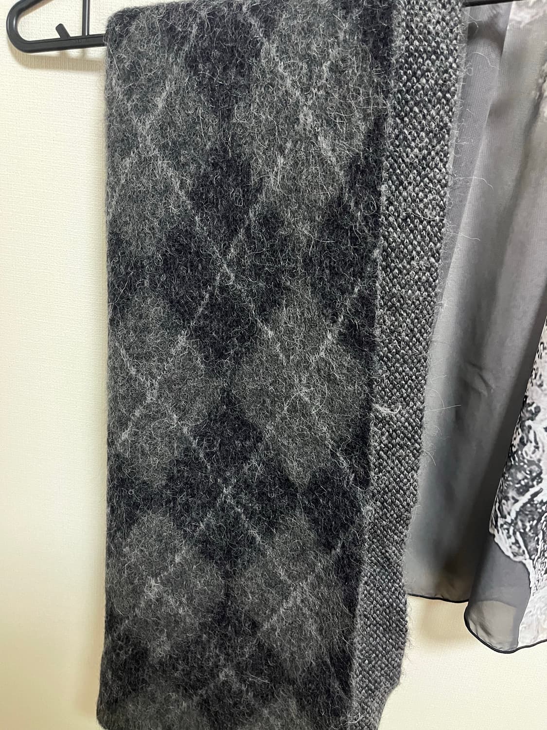 폴리테루 아가일 모헤어 머플러 상품이미지1