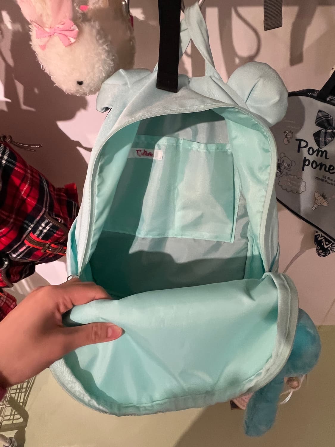 하츠네미쿠깔 민트색 귀달린 백팩 🧼 상품이미지2