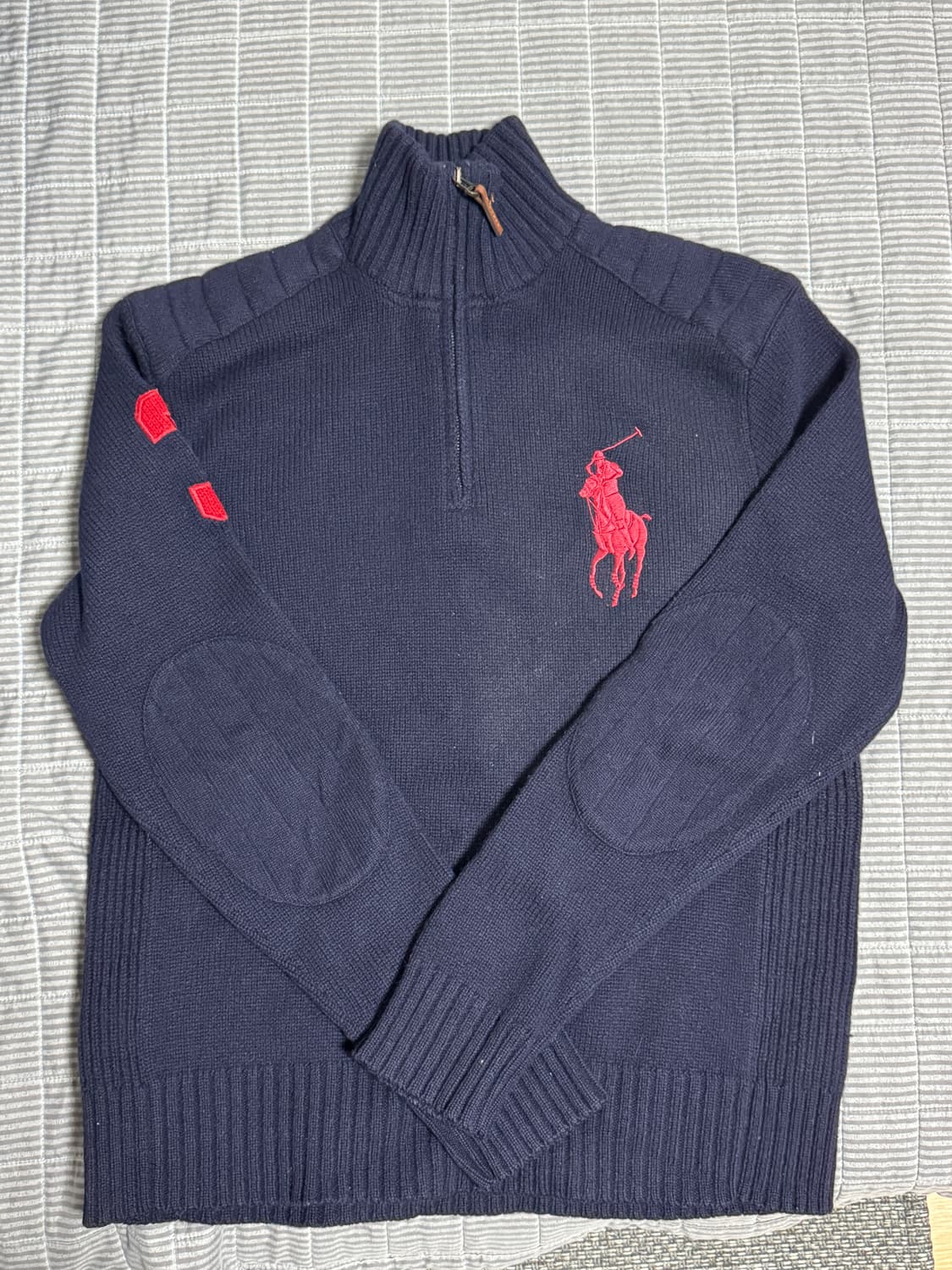 (M) 폴로 니트 반집업 상품이미지1