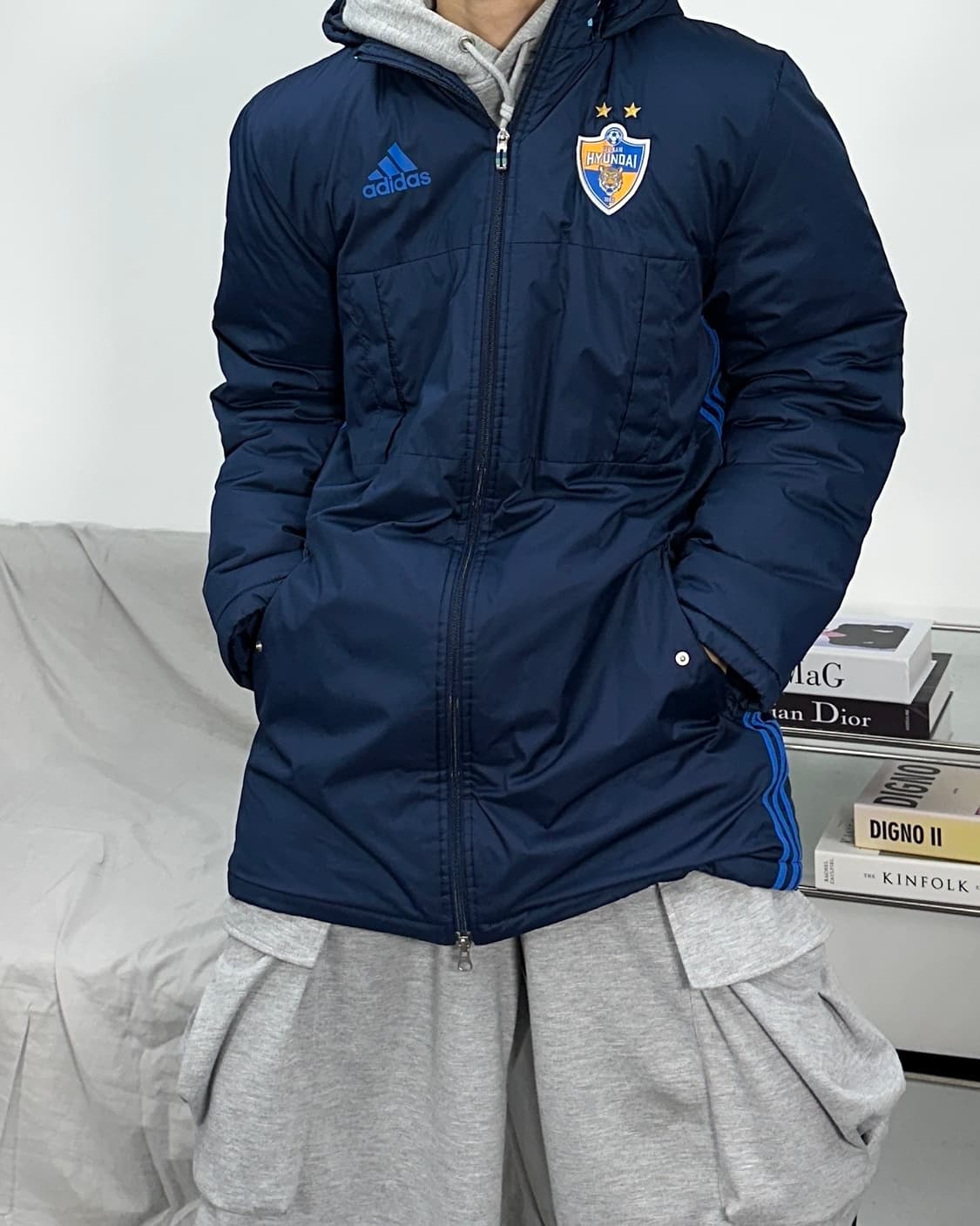 아디다스 k리그 울산 현대 콘디보16 롱패딩 105 상품이미지1