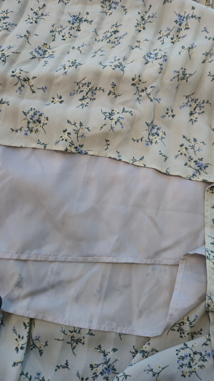 어스뮤직앤에콜로지 잔꽃 플리츠 롱 원피스 베이지 나시 뷔스티에 F 상품이미지5