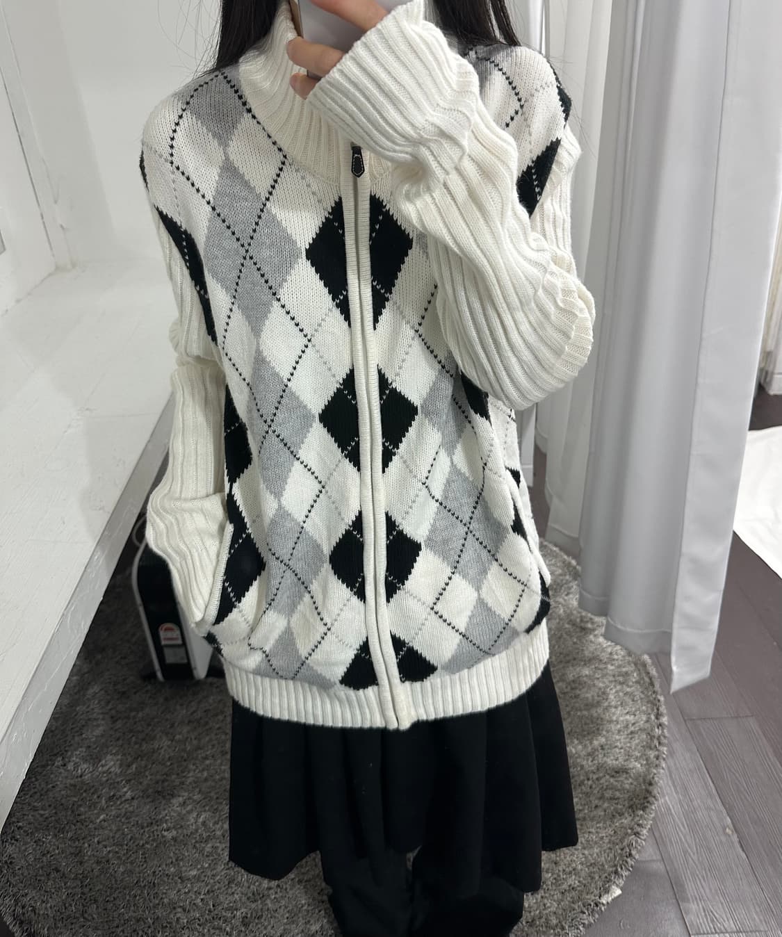 takaq argyle knit zipup 상품이미지5