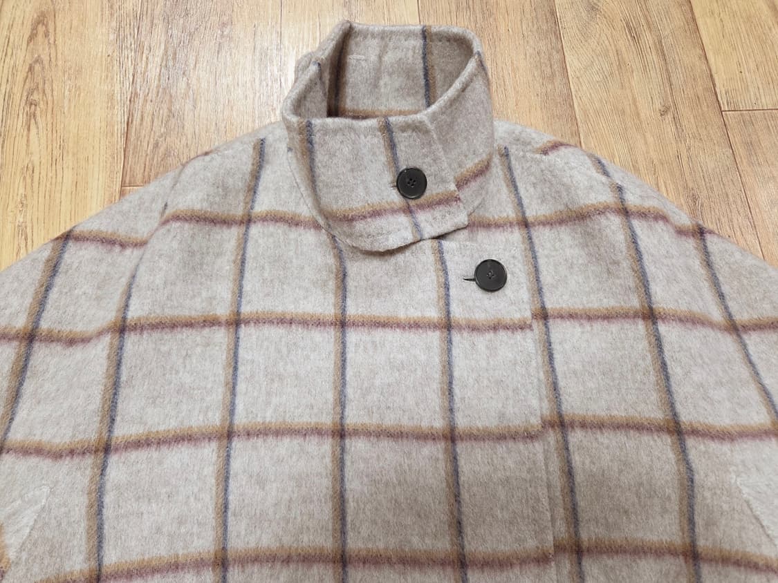 JJ지고트 JJ-RO 투웨이 카라 캐시울 체크코트 프리사이즈 상품이미지4