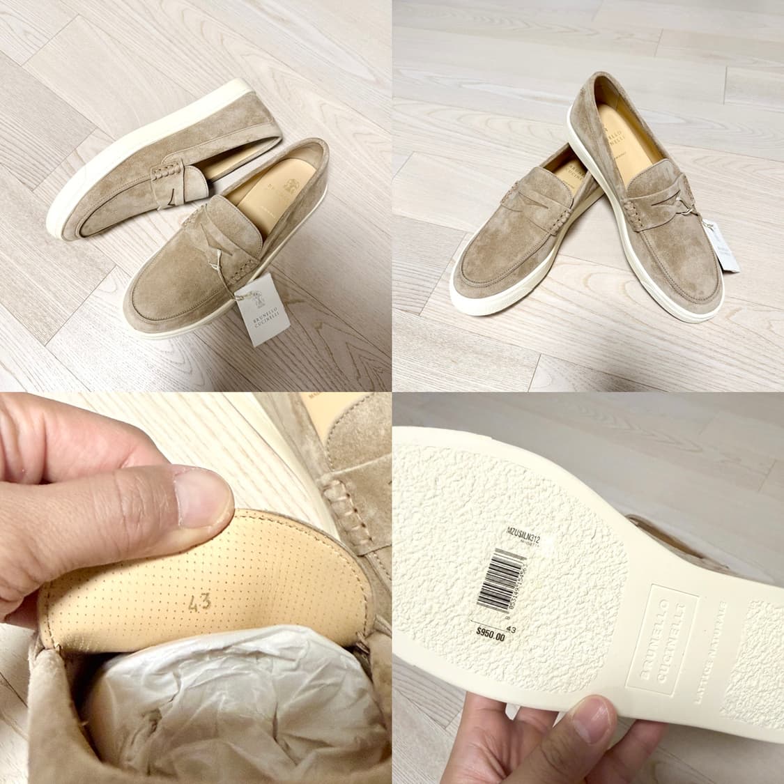 브루넬로 쿠치넬리 / 스웨이드 로퍼 스니커즈 / 43 새상품 상품이미지3