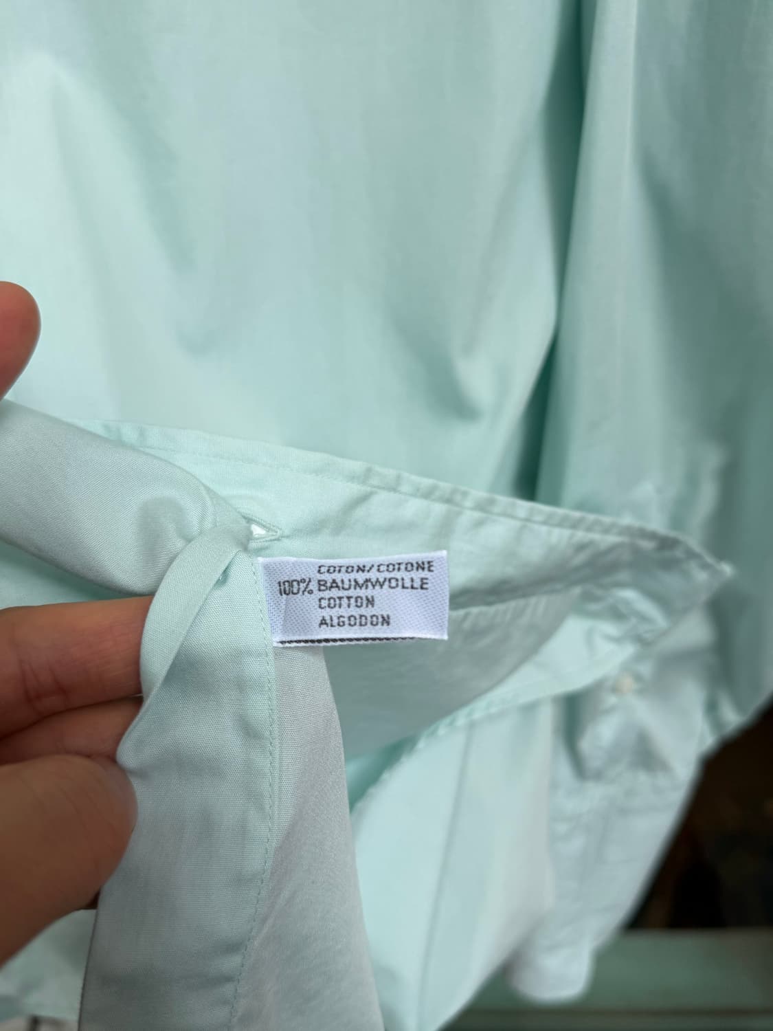 Hugo Boss 민트 그린 커프스 드레스 셔츠 L-XL 상품이미지5