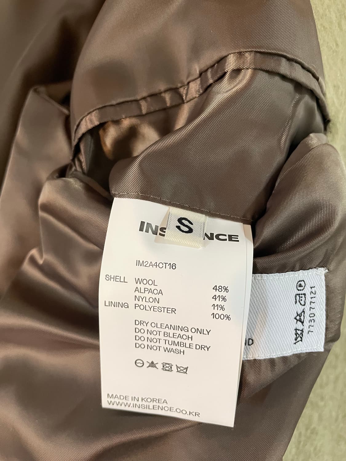 인사일런스 알파카 찰리 코트 S  상품이미지6