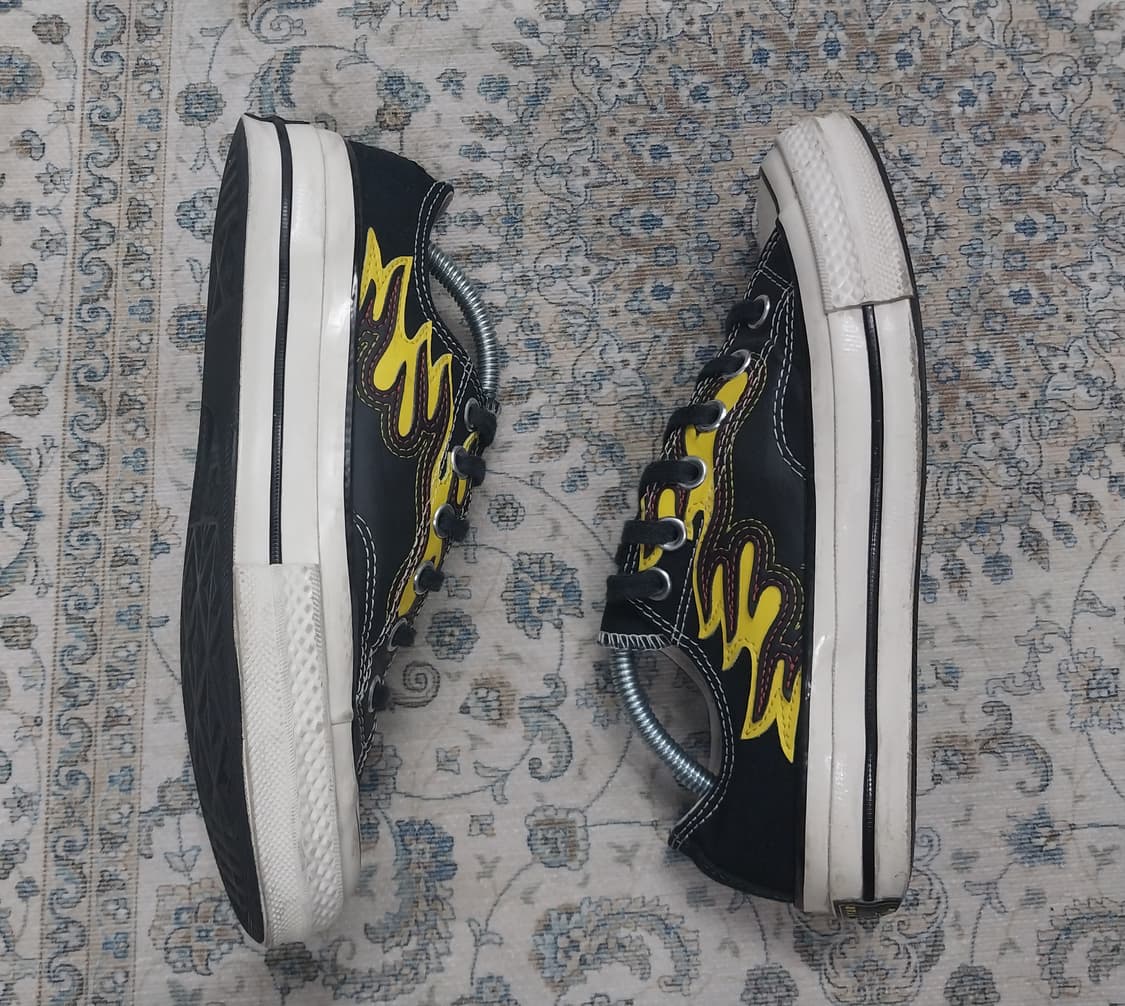 컨버스 척테일러 블랙 불꽃 로우 스니커즈 4.5 (235-240mm) 상품이미지6