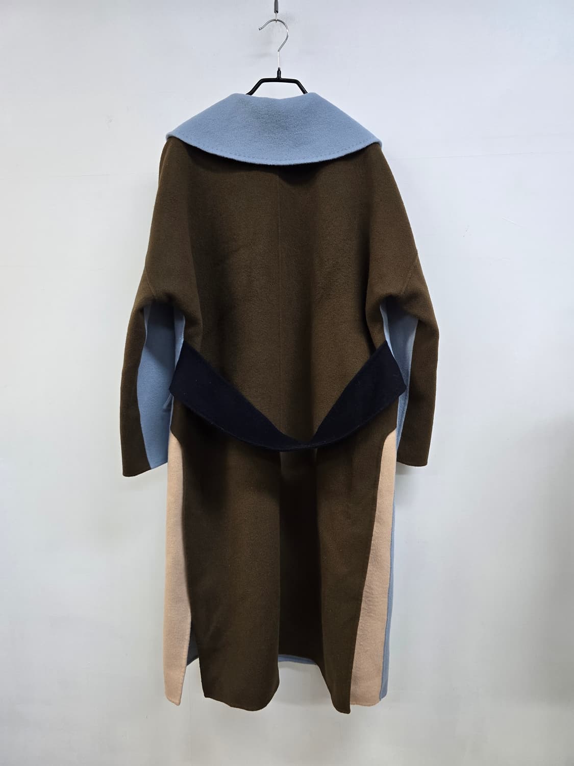 듀엘 캐시미어 블랜딩 모100% 컬러블럭 루즈핏 롱코트 상품이미지7