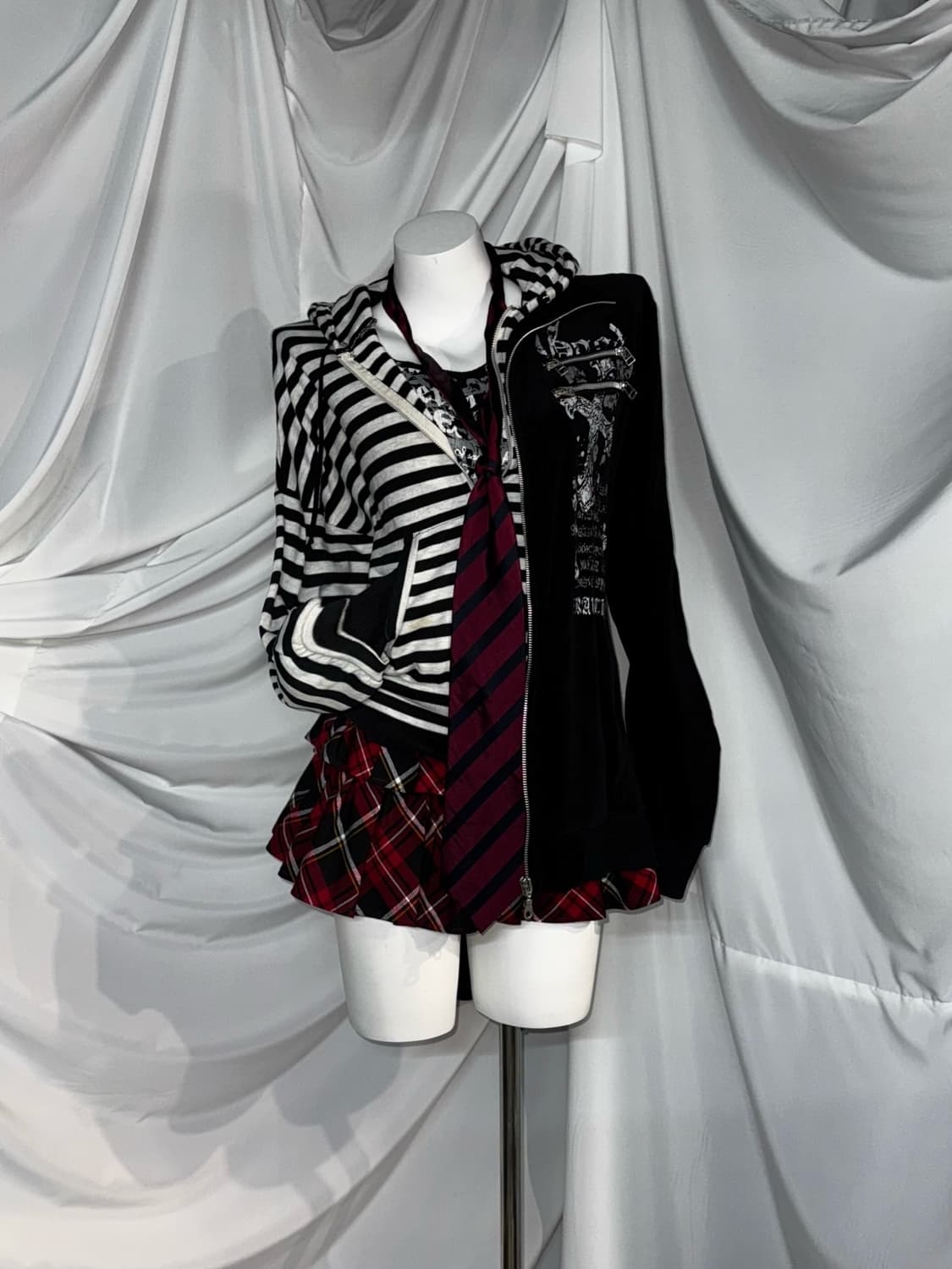 데일리 나나깔 레드 체크 펑크 코디세트  상품이미지10