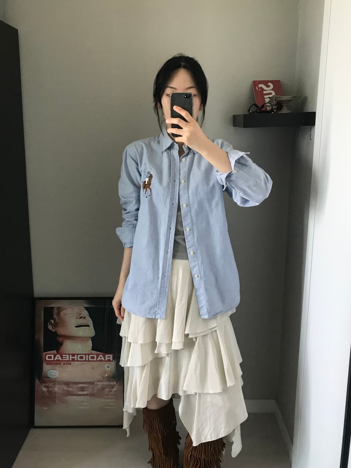 폴로 랄프로렌 빅포니 로고 스카이블루 셔츠  상품이미지2