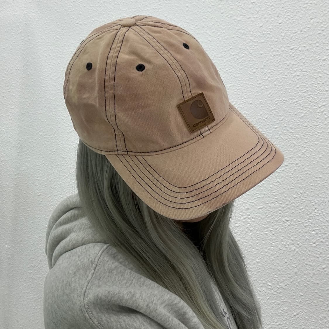 칼하트 빈티지 워싱 연핑크 볼캡 상품이미지2