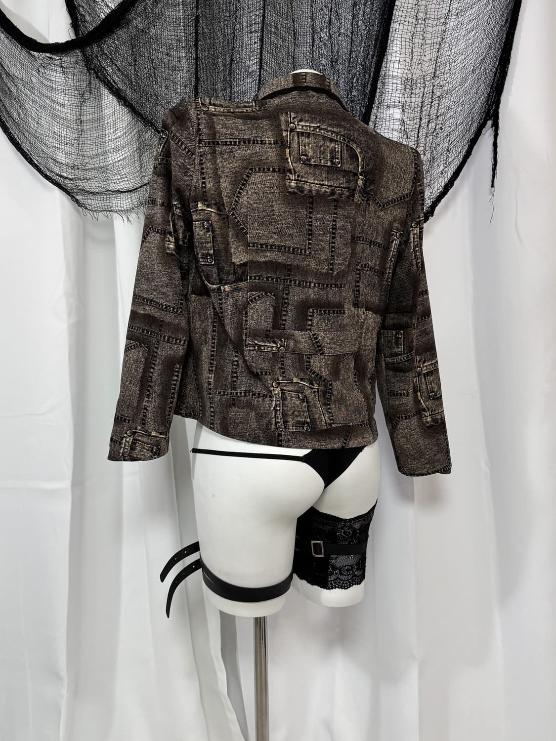 denim point lace jacket 상품이미지3