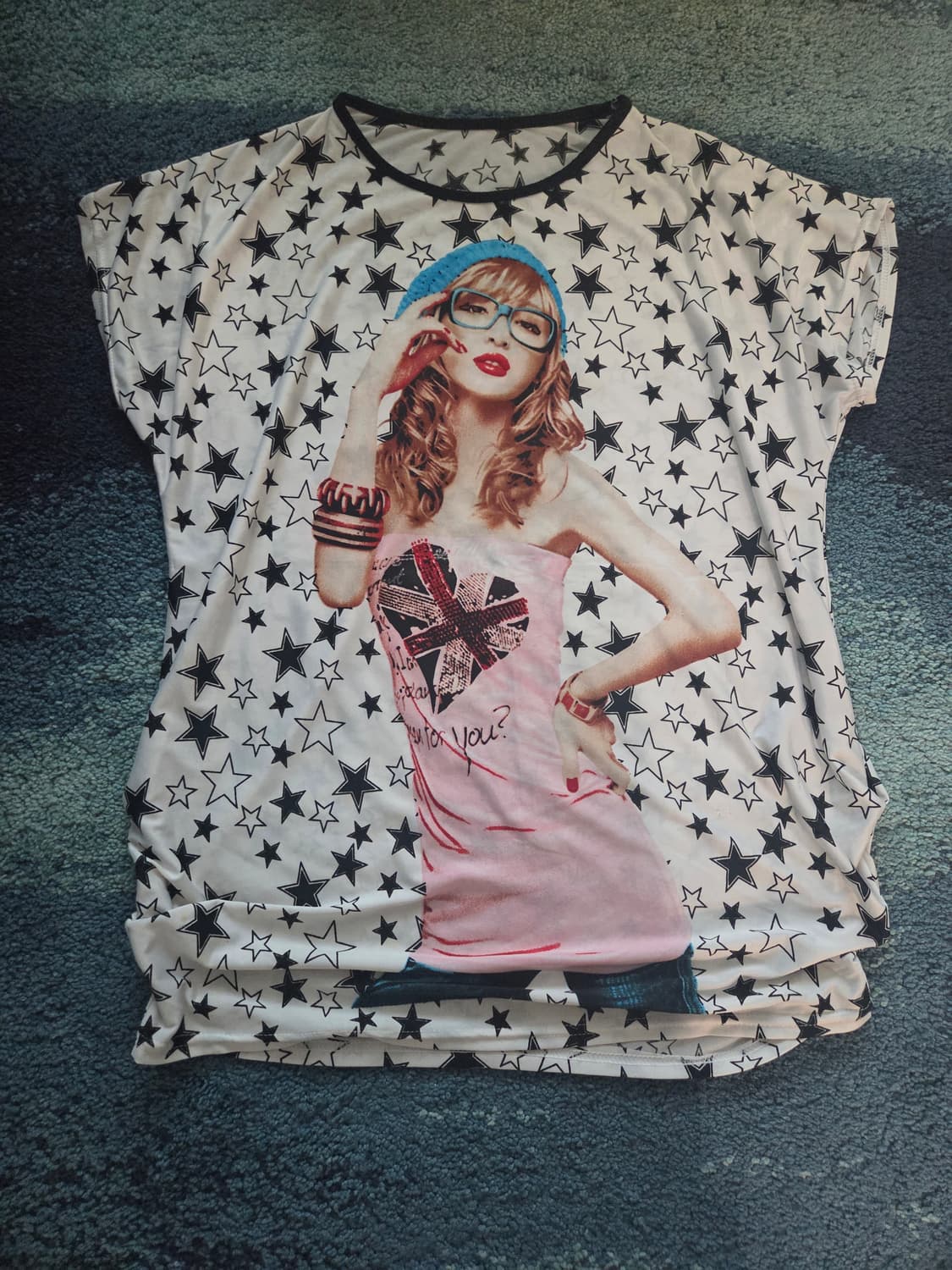 Y2k걸쓰 프린팅 반팔티셔츠 상품이미지1