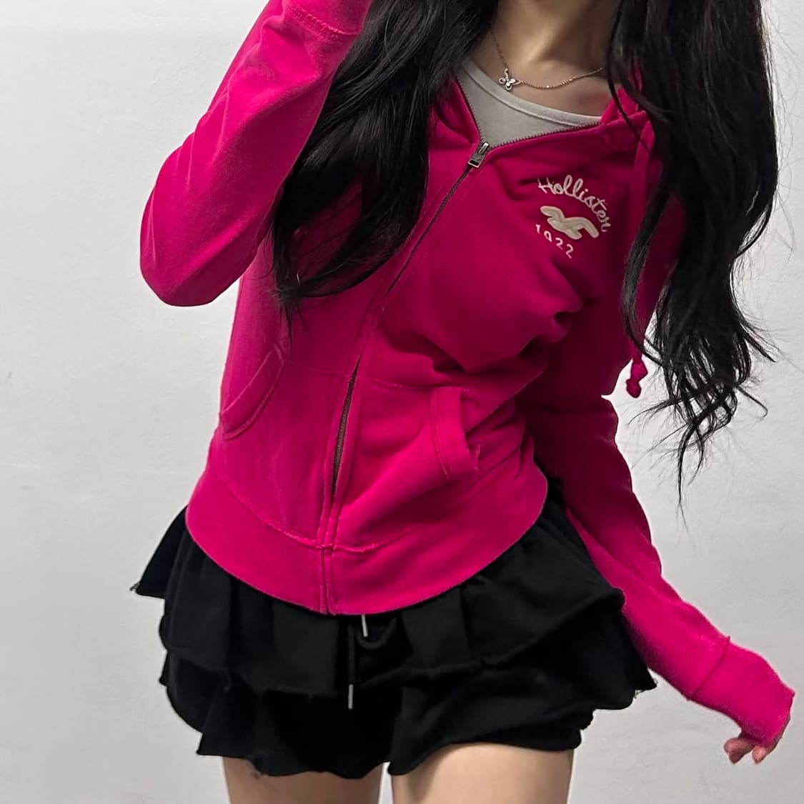 홀리스터 y2k 여리핏 걸즈 대대장 작사 후드집업 희귀져지(M) 상품이미지1