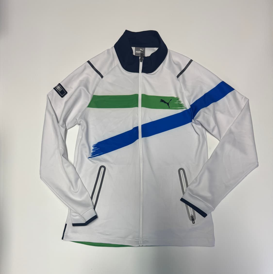 푸마 Puma 화이트 트레이닝 집업 져지 M 상품이미지1
