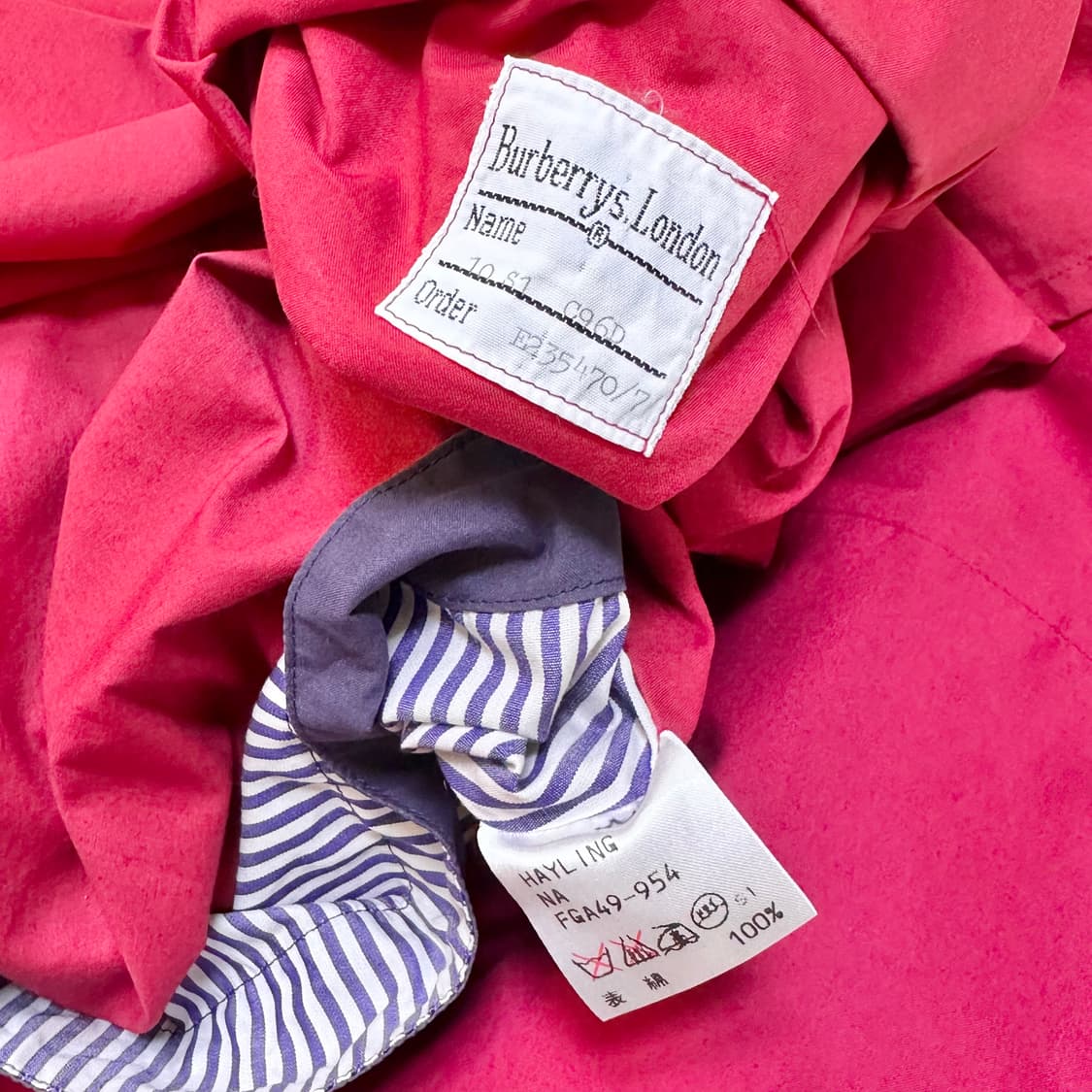 90s 빈티지 버버리 레드 트렌치코트 상품이미지8