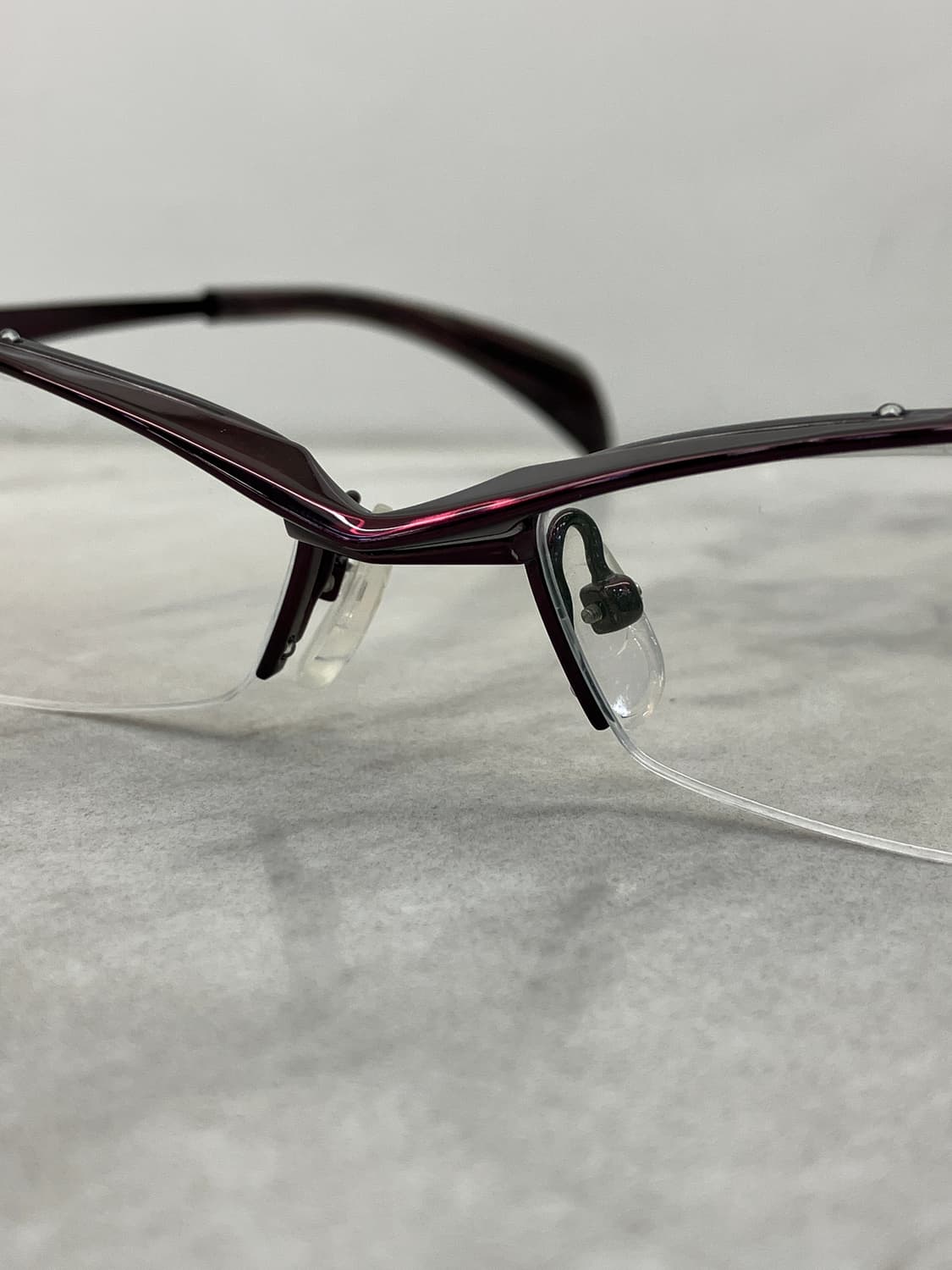 B50 자포니즘 JAPONISM 유광 와인 반무테 캣아이 메탈테 안경 상품이미지5