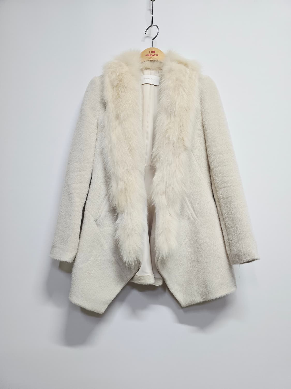 모조에스핀 아이보리 폭스퍼 코트 모자켓 85 상품이미지1