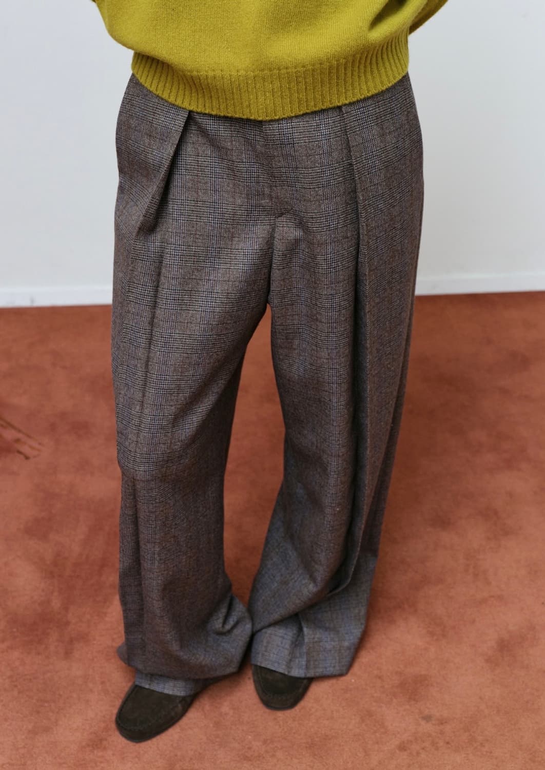 문달 casey low rise slacks in check 상품이미지2