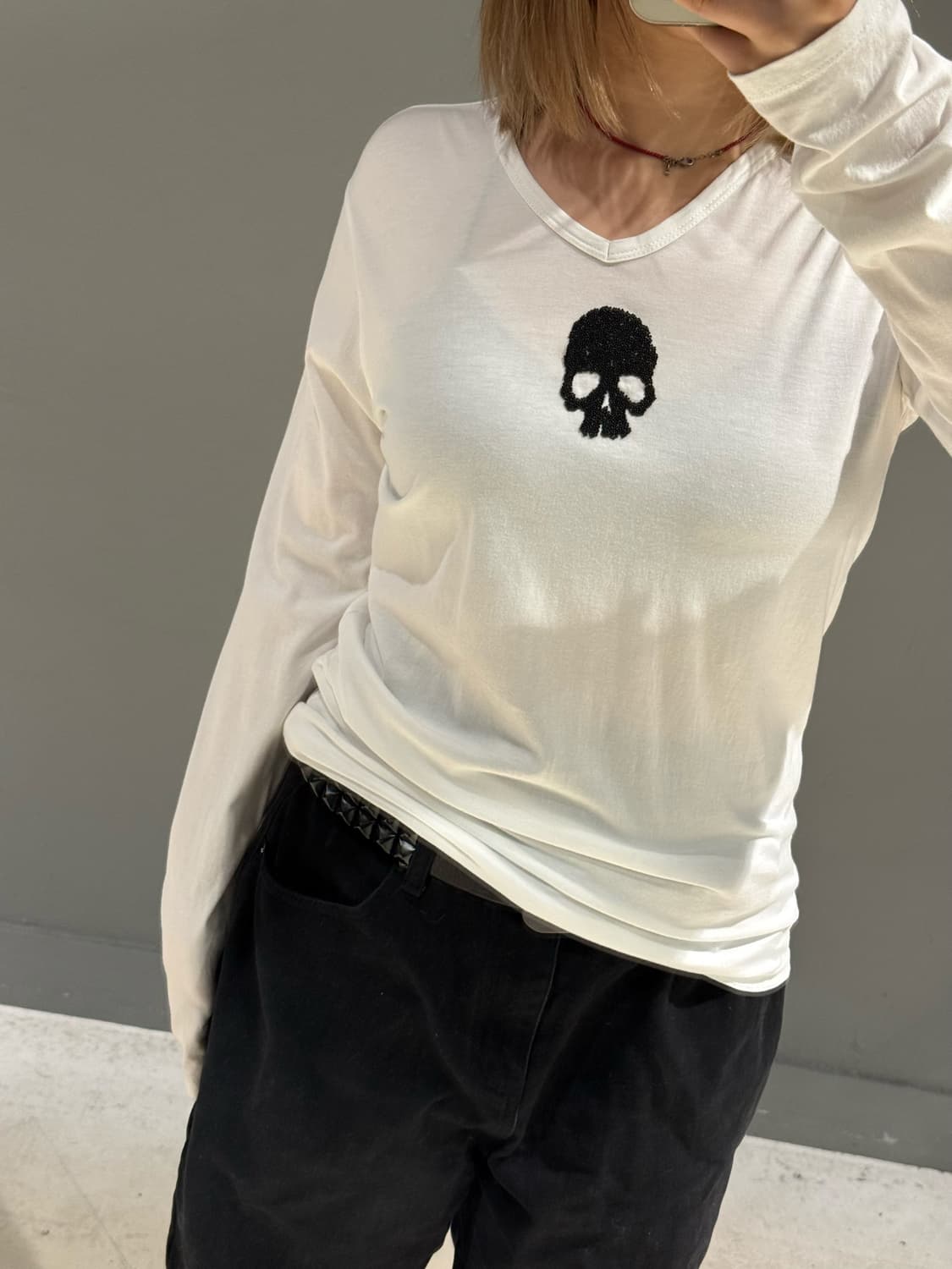 Custom Culture skull beads long sleeve 상품이미지2