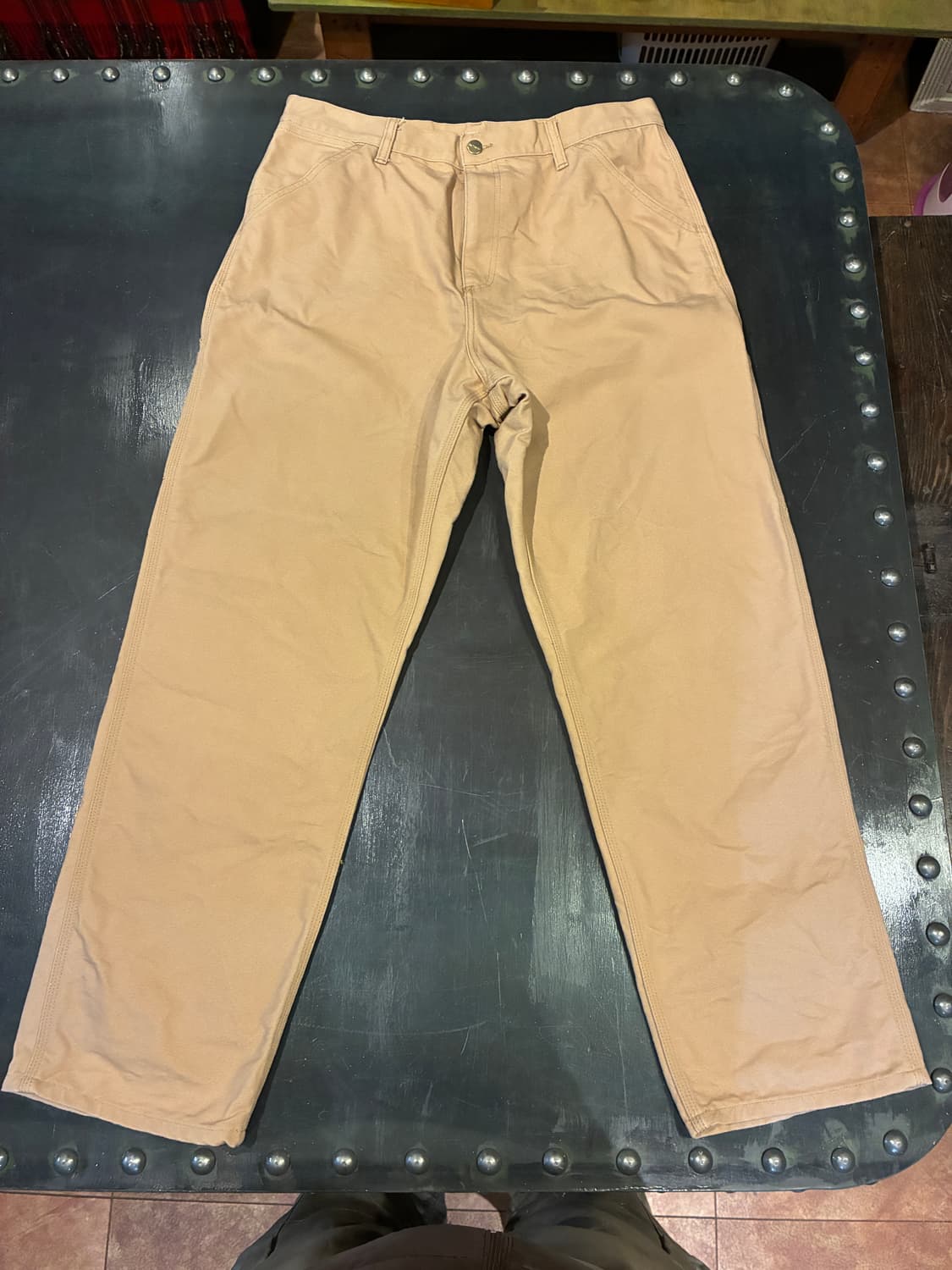 34) 칼하트 WIP 싱글니 팬츠 베이지 상품이미지1