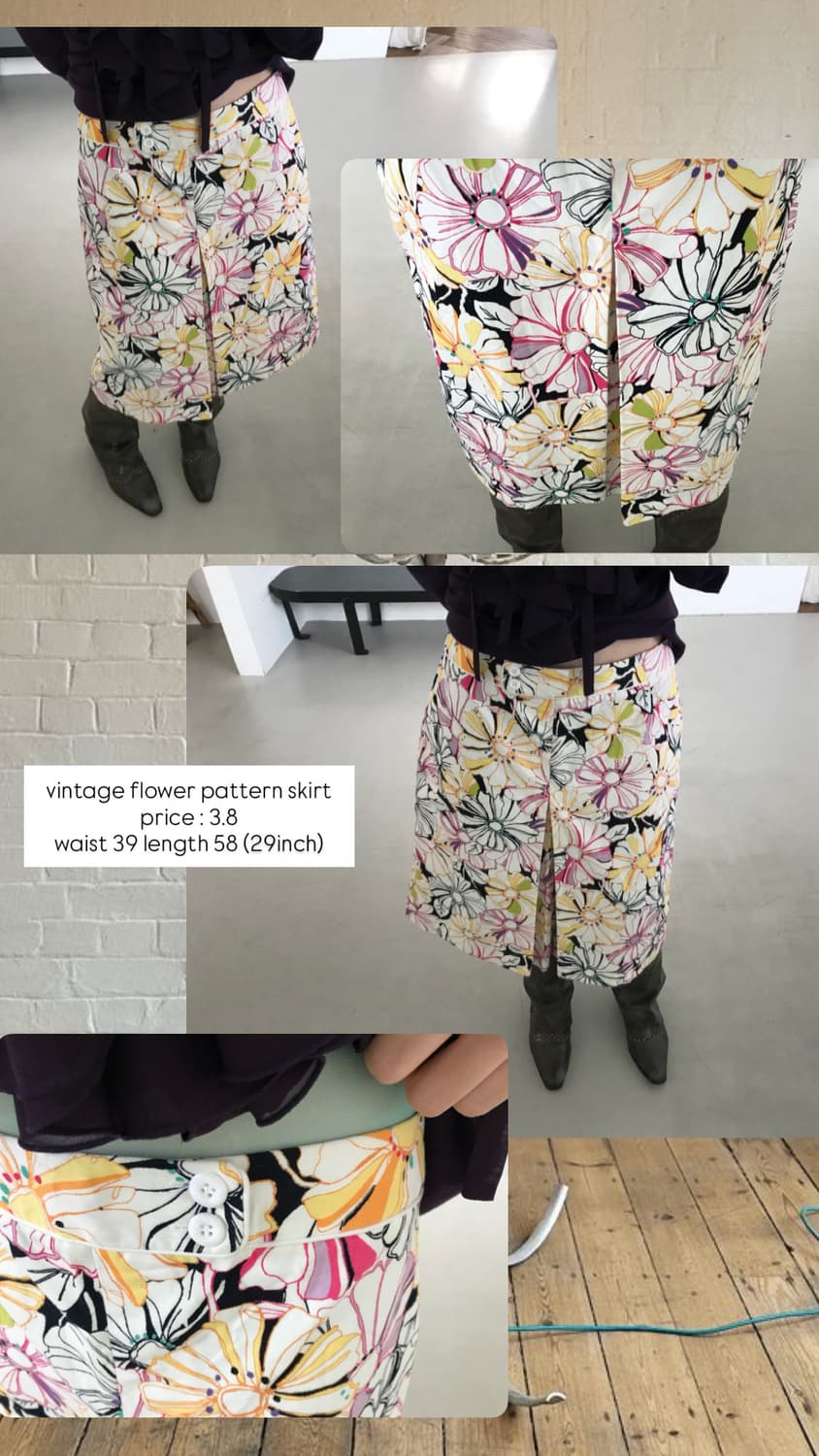 vintage flower pattern skirt 상품이미지6
