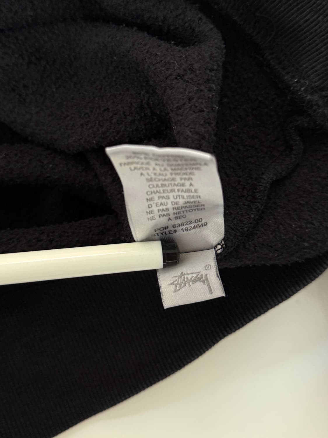 스투시 루즈핏 베이직 스탁로고 블랙 스웻 맨투맨 상품이미지7