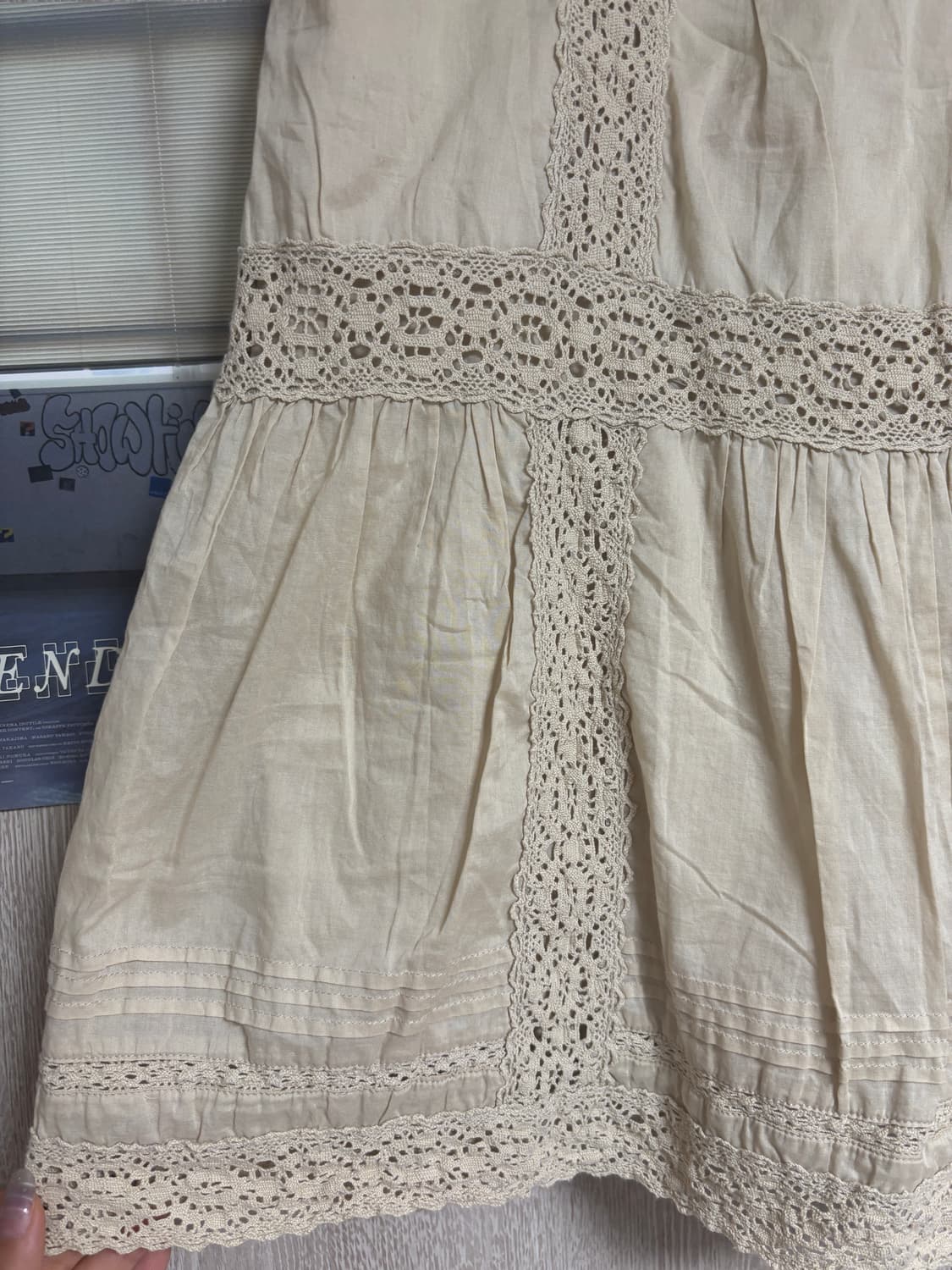 빈티지 모리걸 베이지 크로셰 스커트 상품이미지2