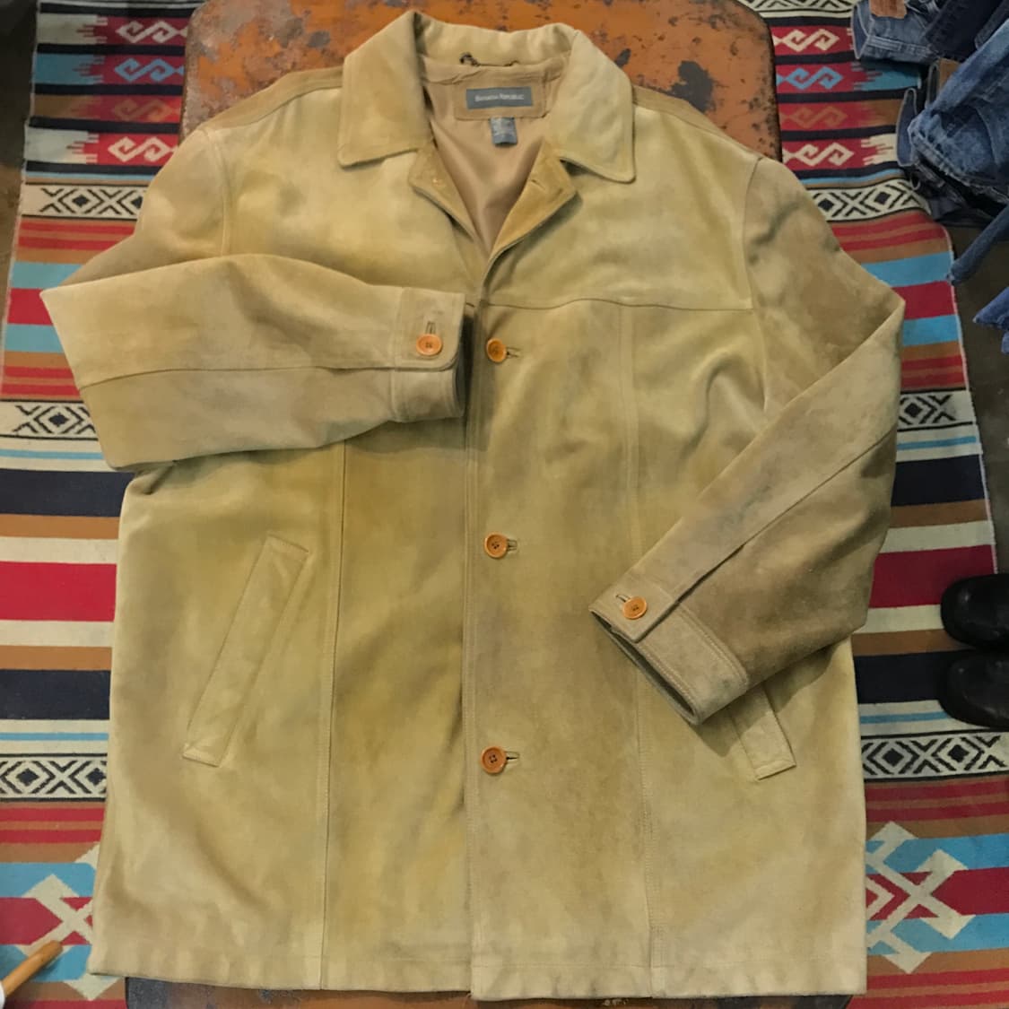 바나나리퍼블릭 베이지 스웨이드 레더 카코트 남성 115 빅사이즈 상품이미지2