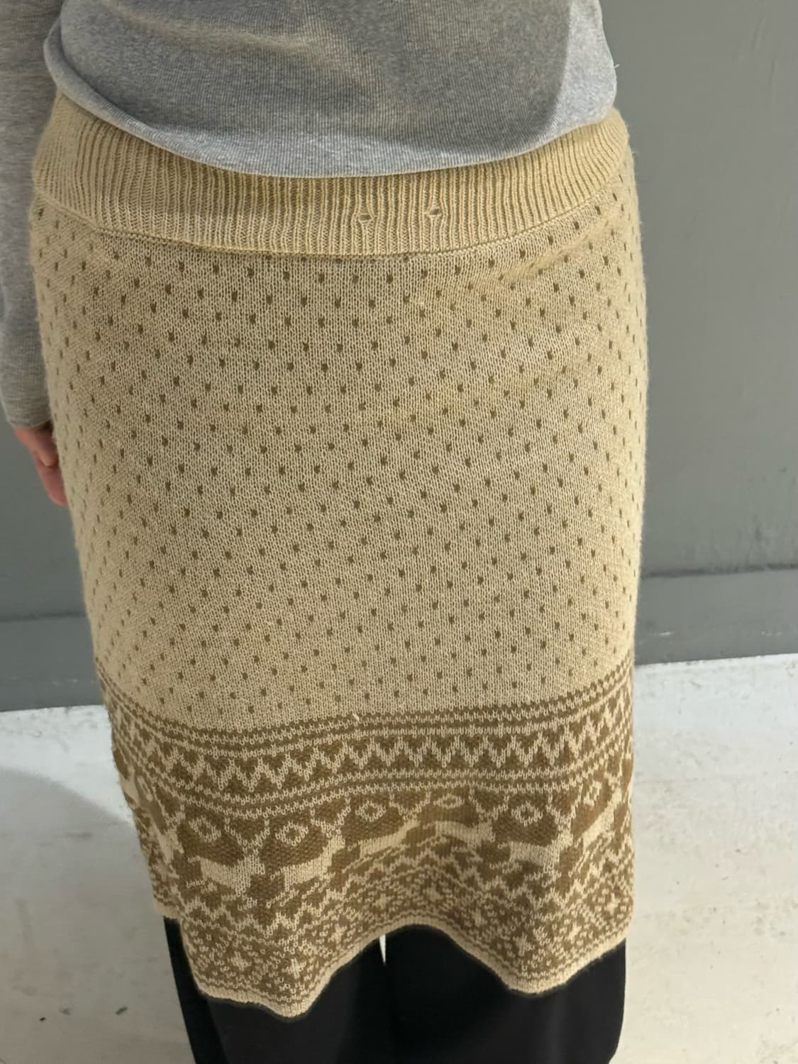 nordic pattern knit midi skirt 상품이미지3