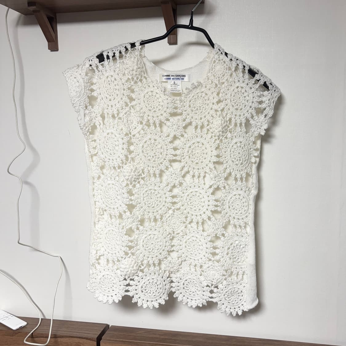 Comme des garcons 꼼데가르송 레이어드 크로쉐 니트 탑 상의 상품이미지1