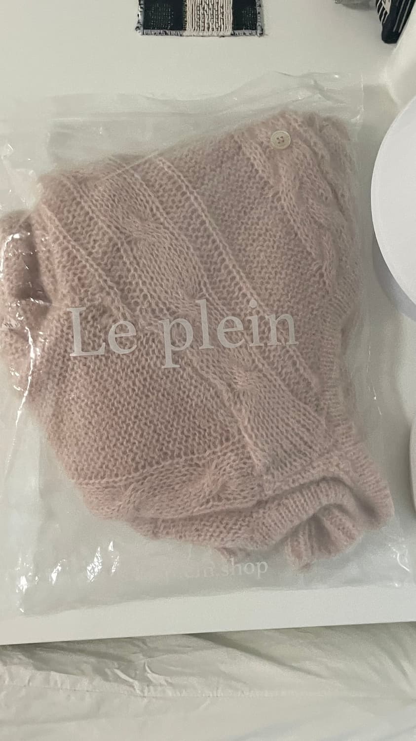 르플레인 키드모헤어 소프트핑크 가디건 상품이미지4