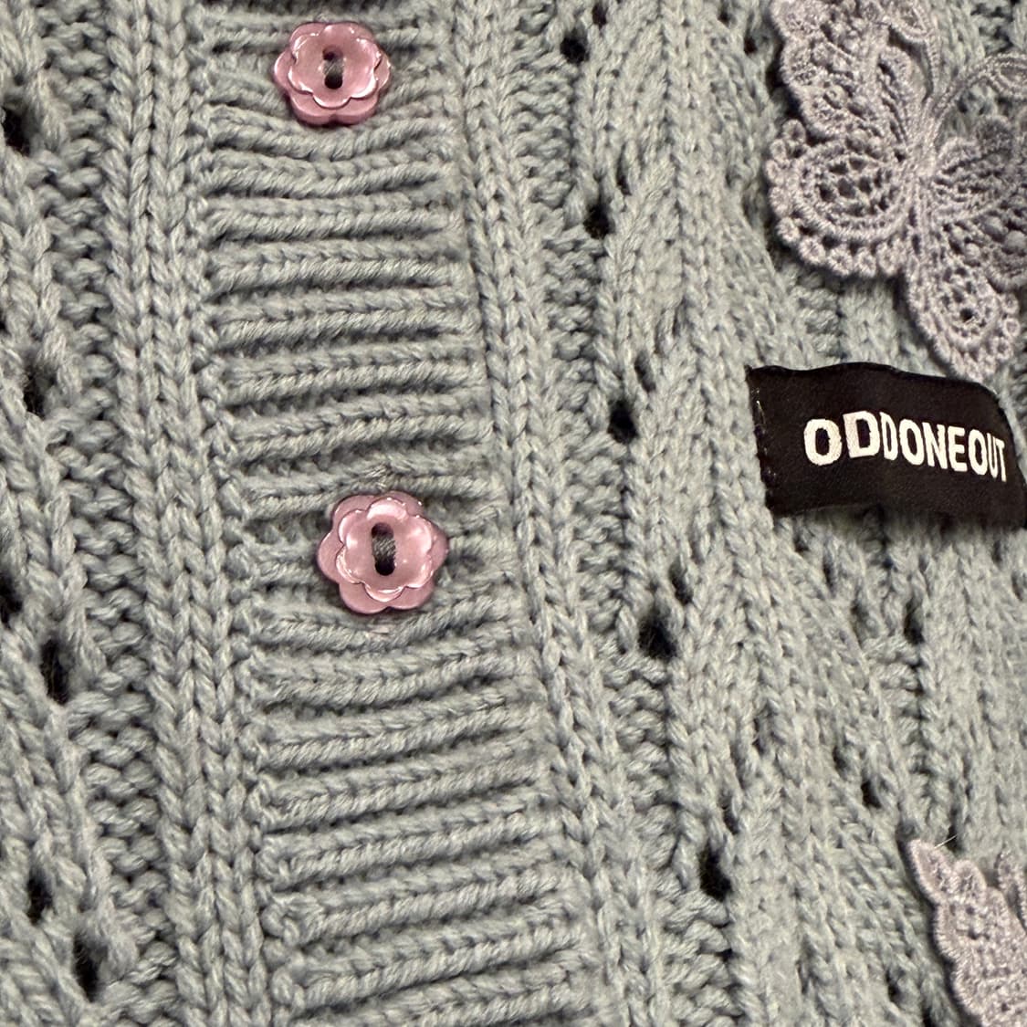 ODDONEOUT 오드원아웃 버터플라이 패치 크롭 가디건 OS 상품이미지6