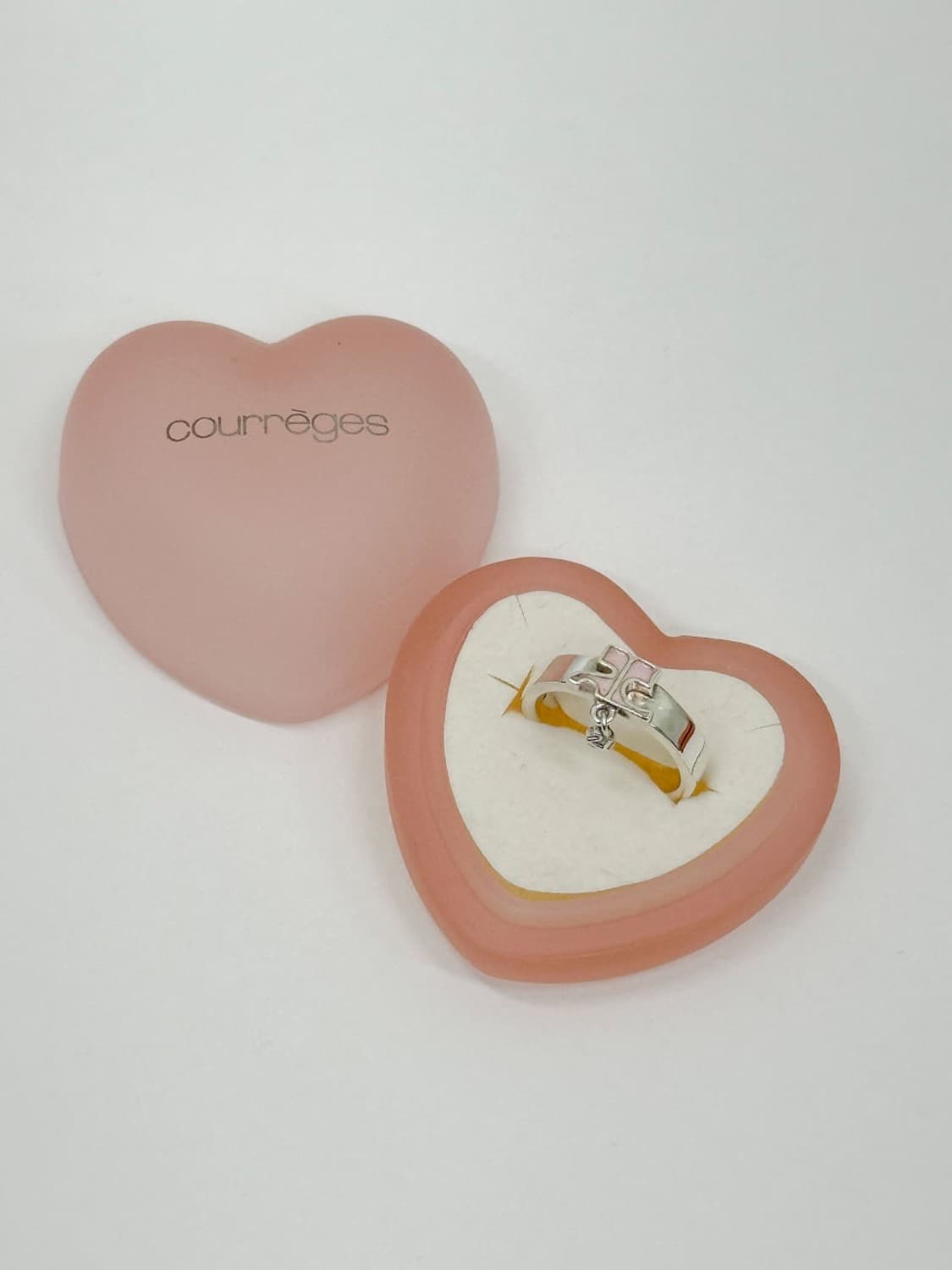 courreges / 꾸레쥬 핑크로고 실버925 반지 상품이미지2